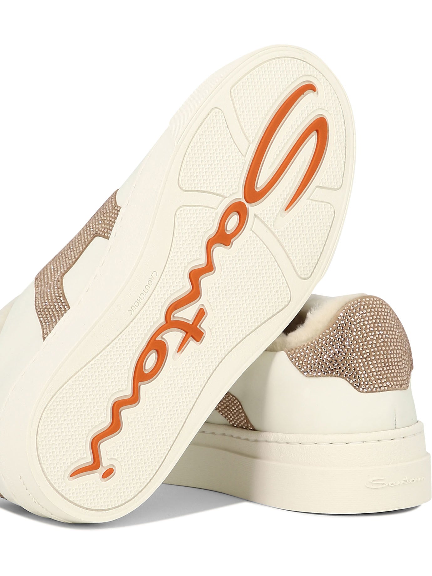 Santoni Double Buckle Rhinestone-Embellished Sneakers