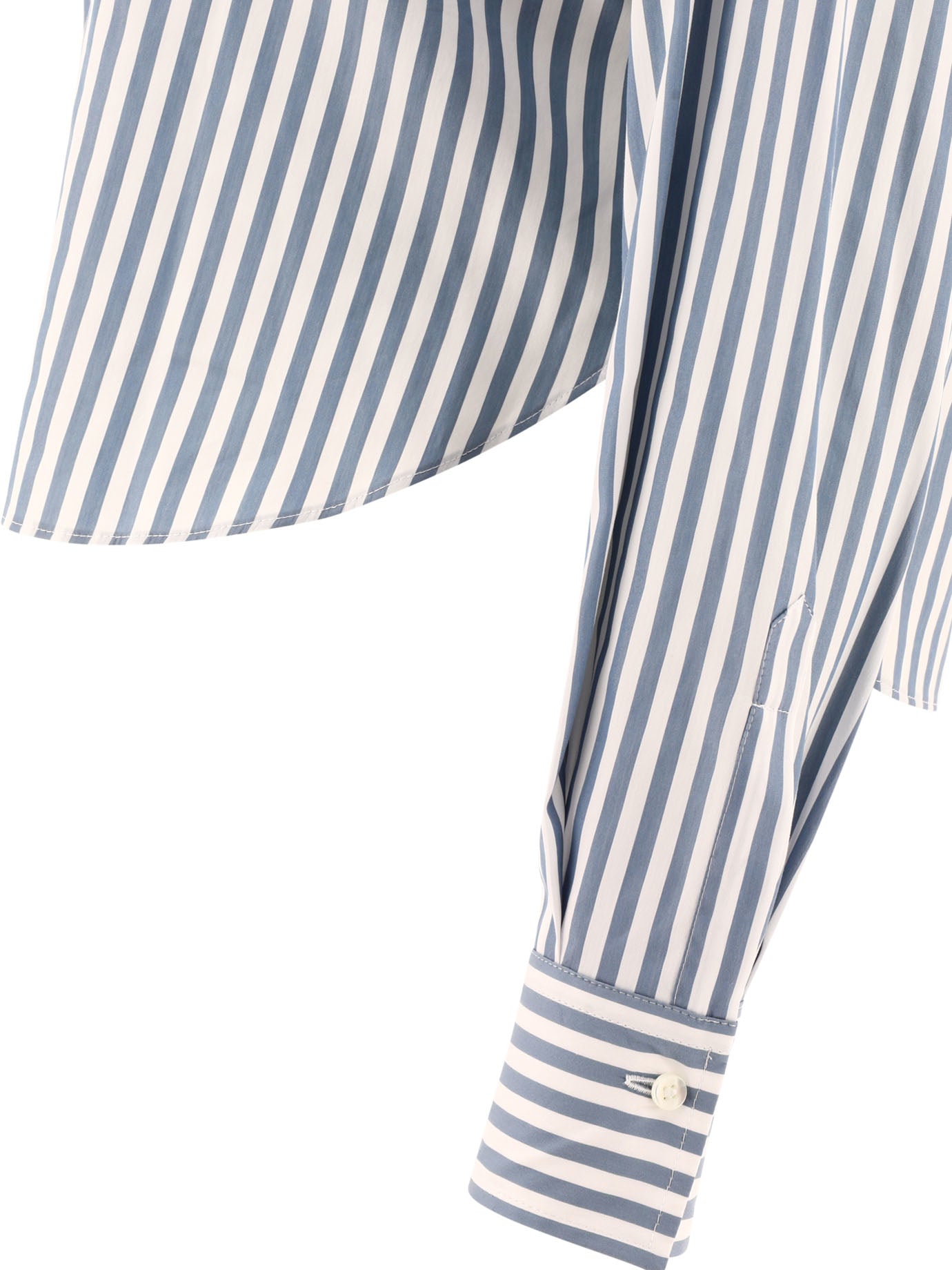 Brunello Cucinelli Striped Shirt With Shiny Collar