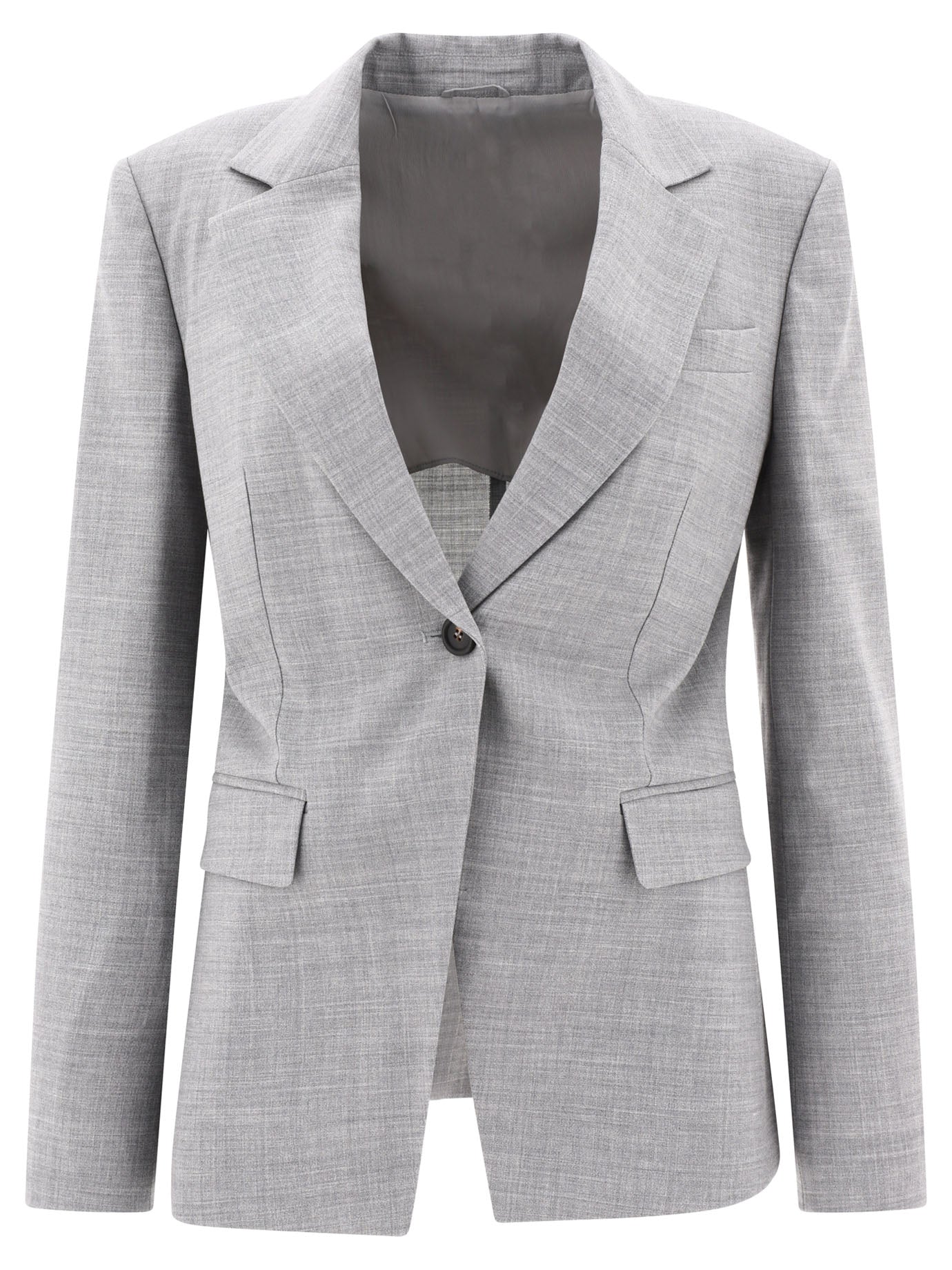 Brunello Cucinelli Virgin Wool Fresco Blazer With Monili