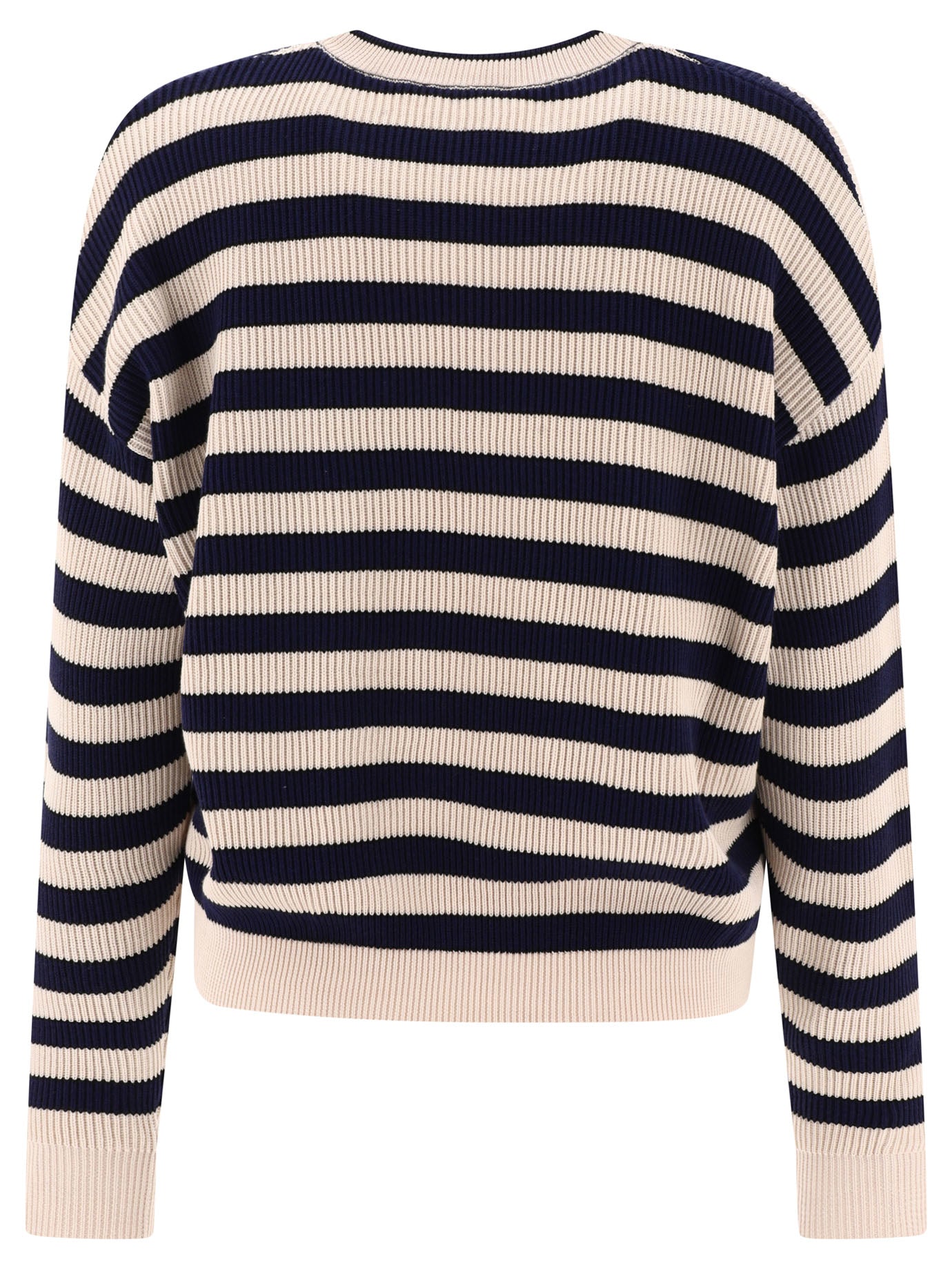 Brunello Cucinelli Striped English Rib Sweater With Monili