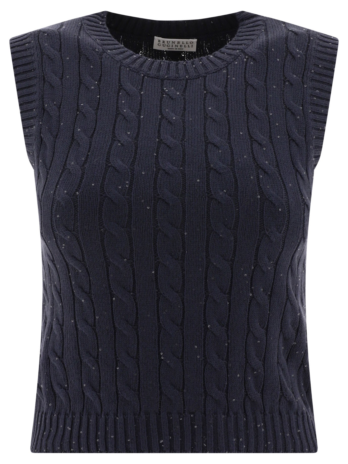 Brunello Cucinelli Dazzling Cables Knit Top