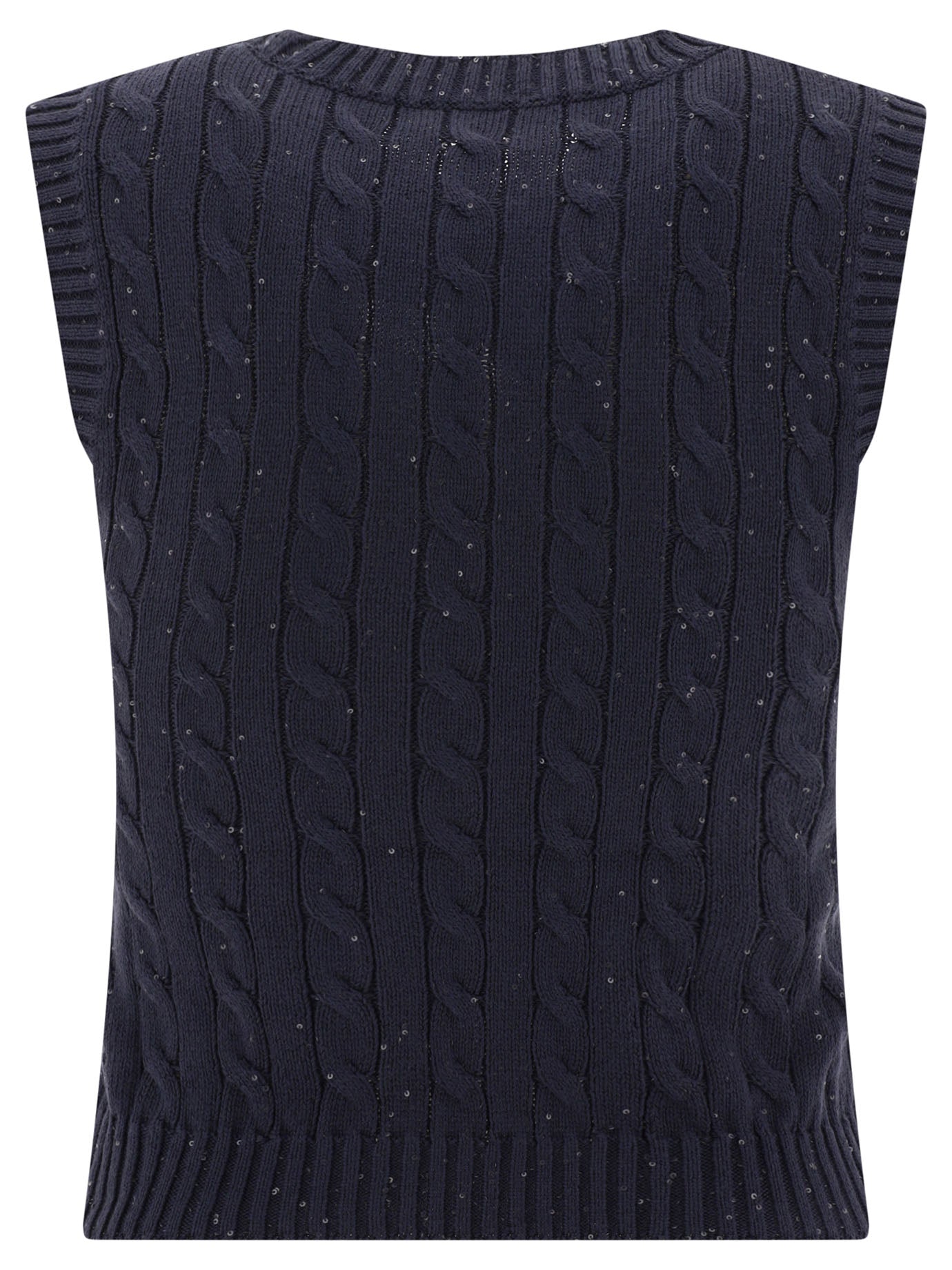 Brunello Cucinelli Dazzling Cables Knit Top