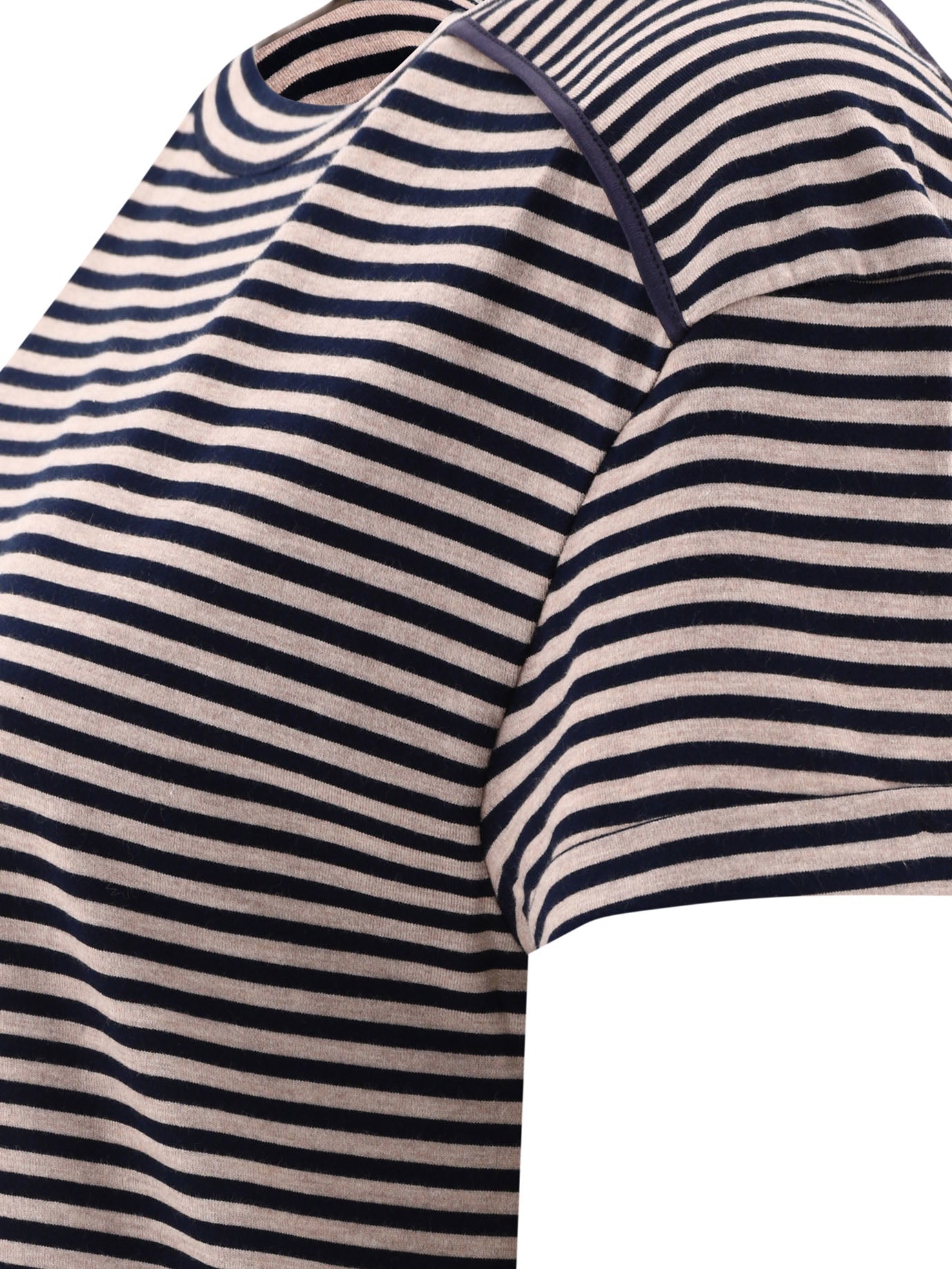 Brunello Cucinelli Striped Jersey T-Shirt With Monili