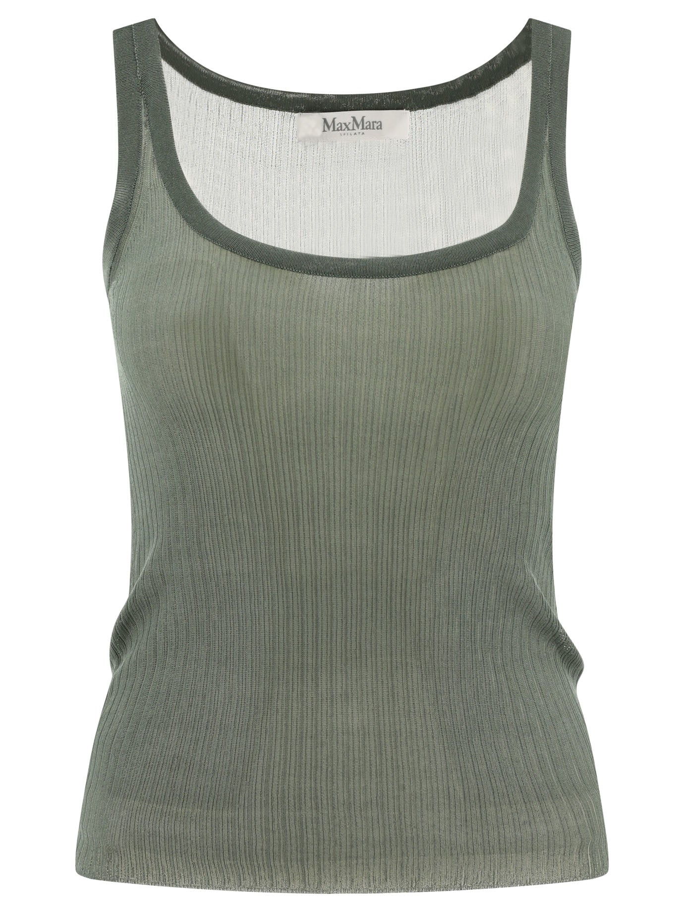 Max Mara Bastia Ribbed Silk Tank Top