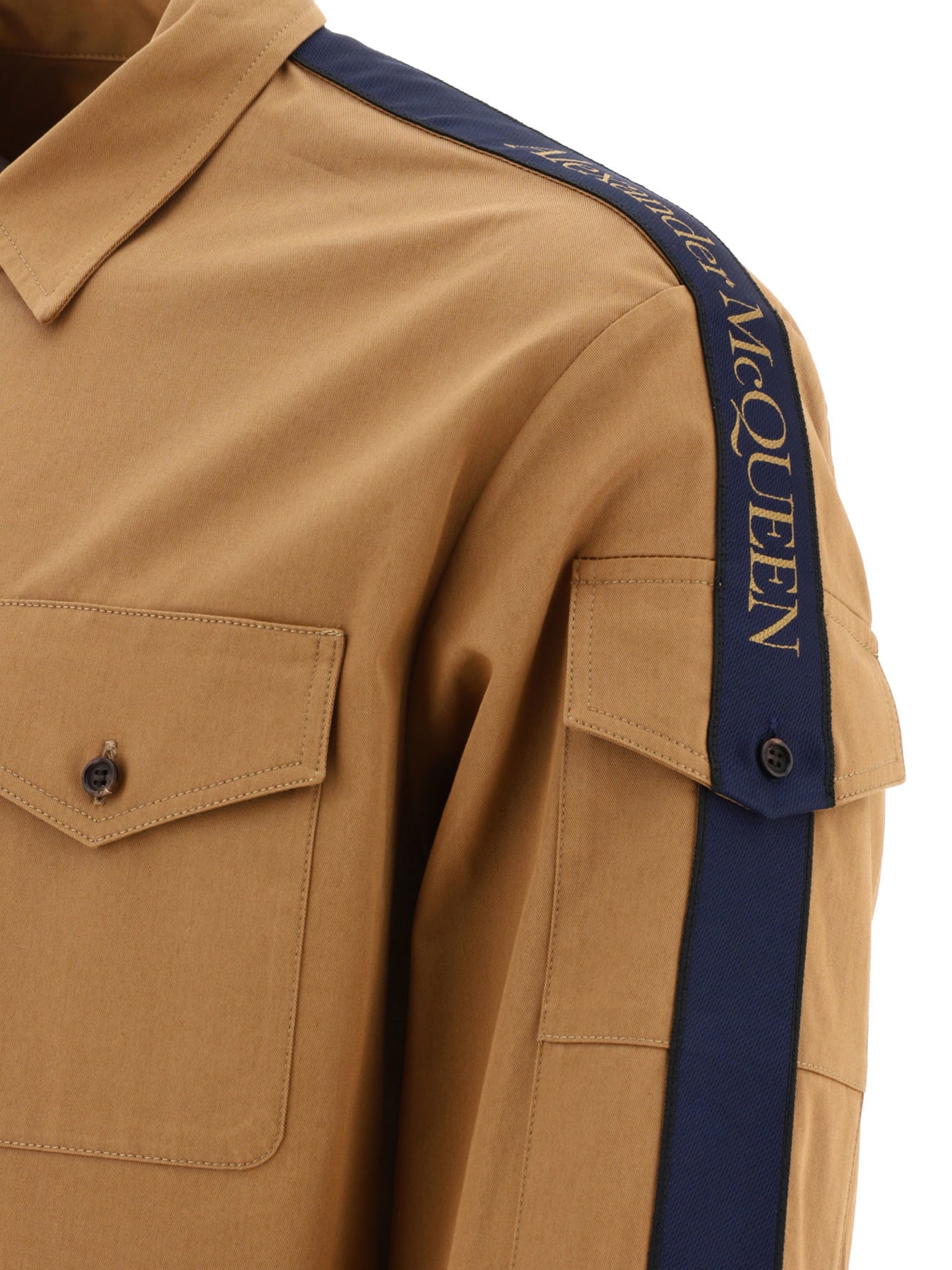 Alexander McQueen Overshirt Jacket With Logo Detail