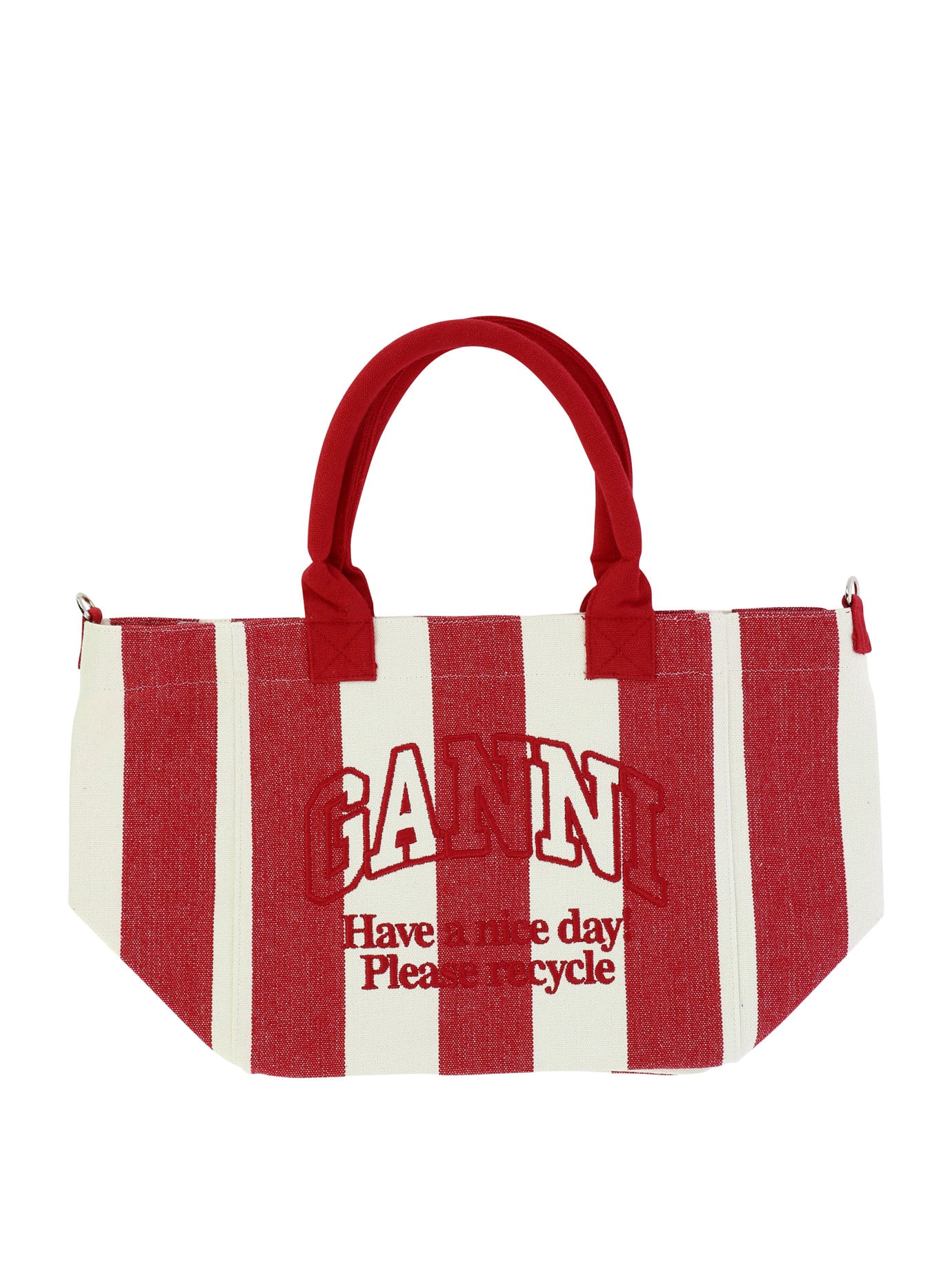 Ganni Striped Tote Bag