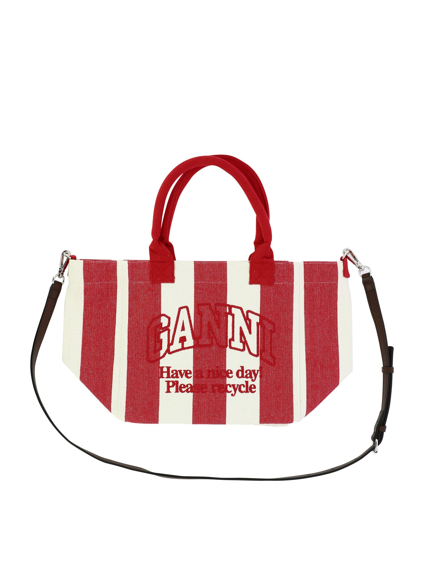 Ganni Striped Tote Bag