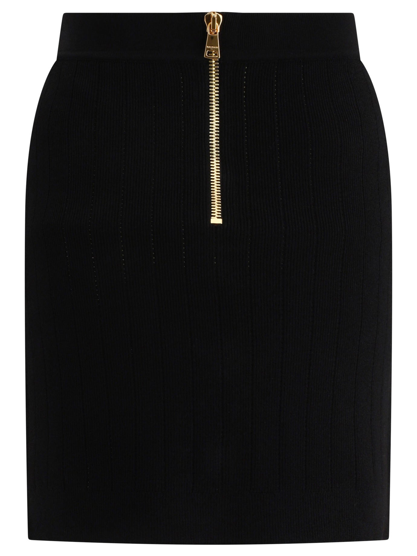 Balmain Ribbed Skirt With Buttons