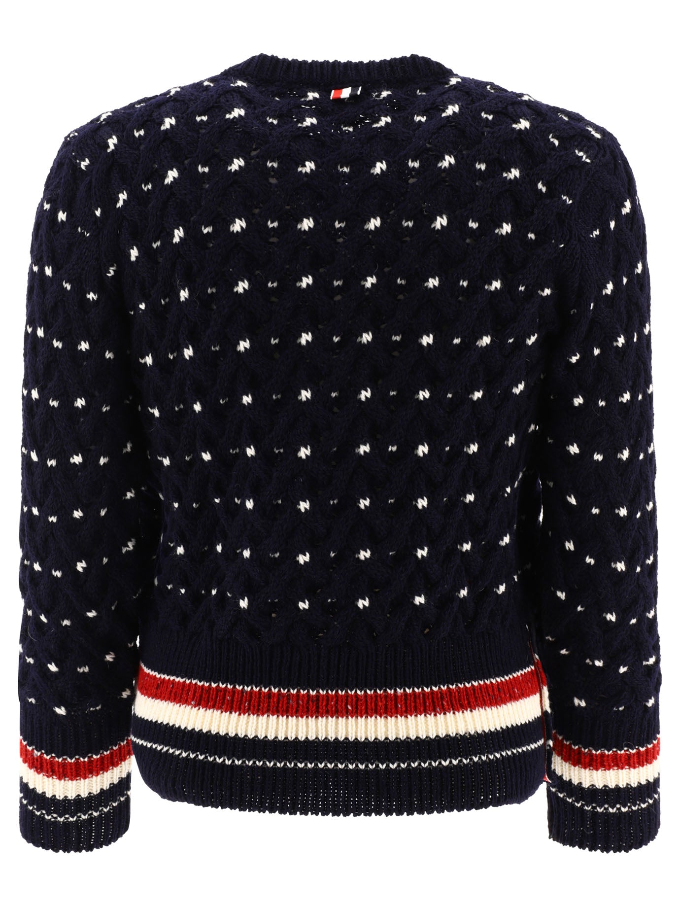 Thom Browne Rwb Cable-Knit Sweater