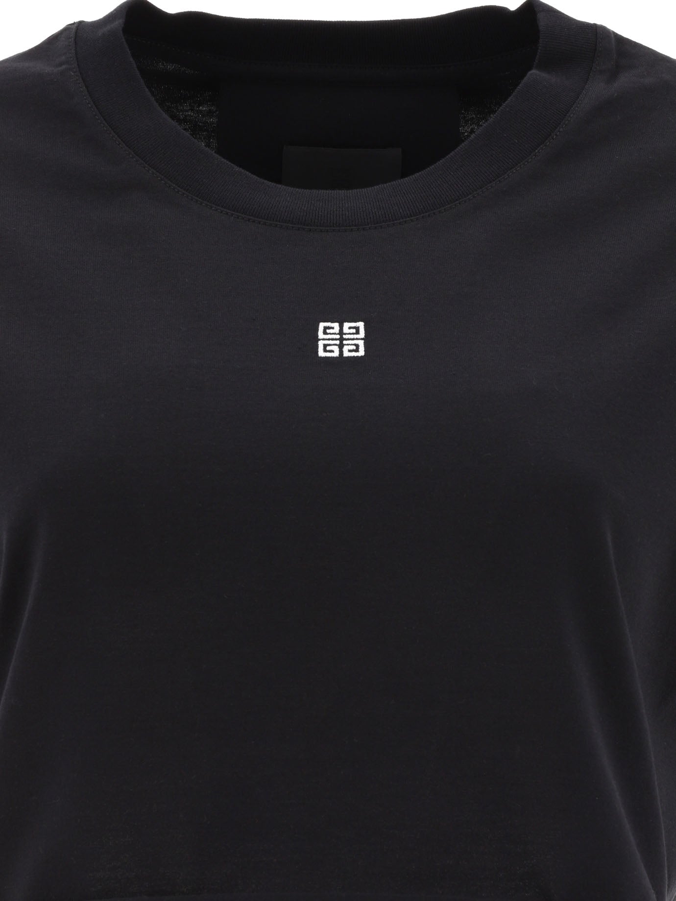 Givenchy Cropped T-Shirt With Embroidered Logo