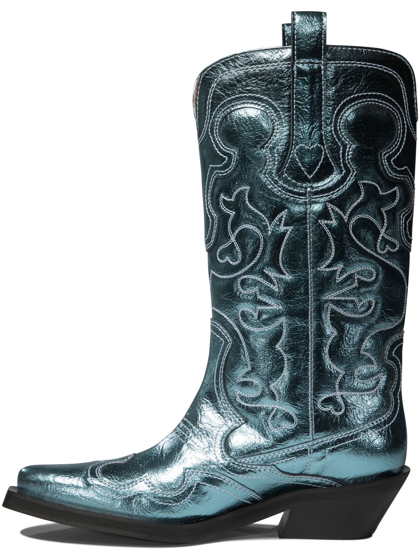 Ganni Western-Embroidered Boots