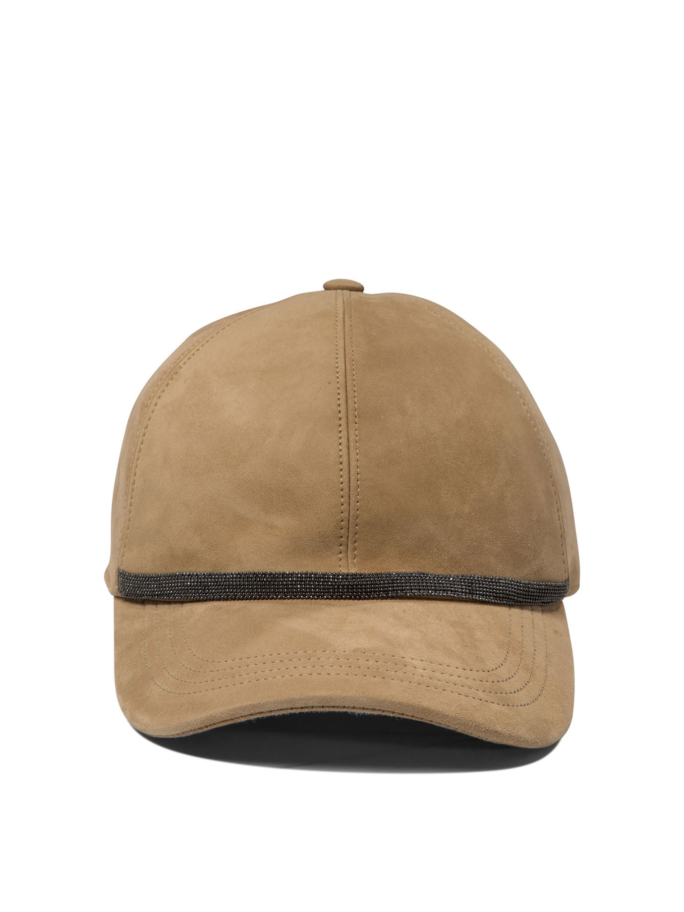 Brunello Cucinelli Suede Baseball Cap With Shiny Trim