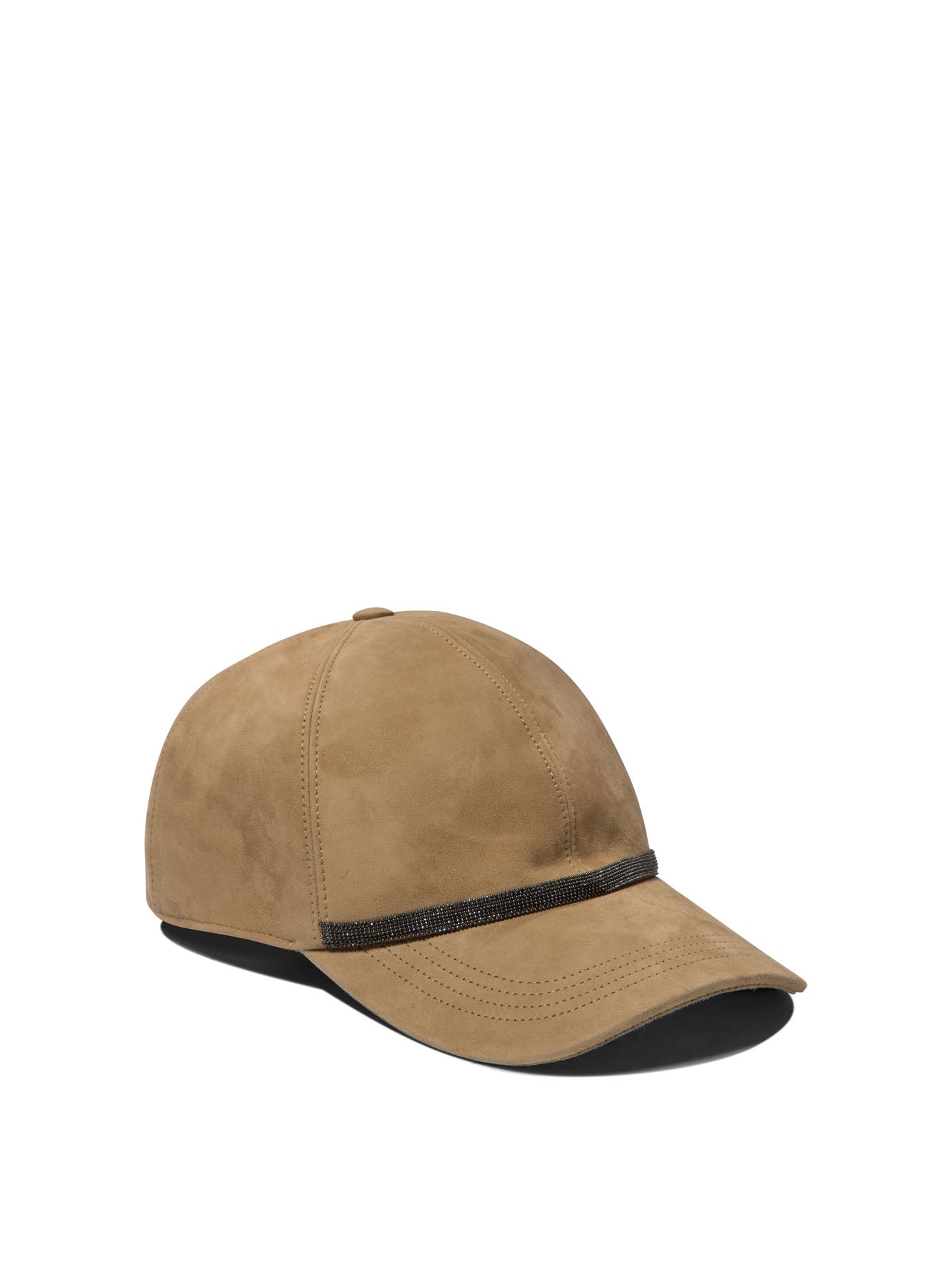 Brunello Cucinelli Suede Baseball Cap With Shiny Trim