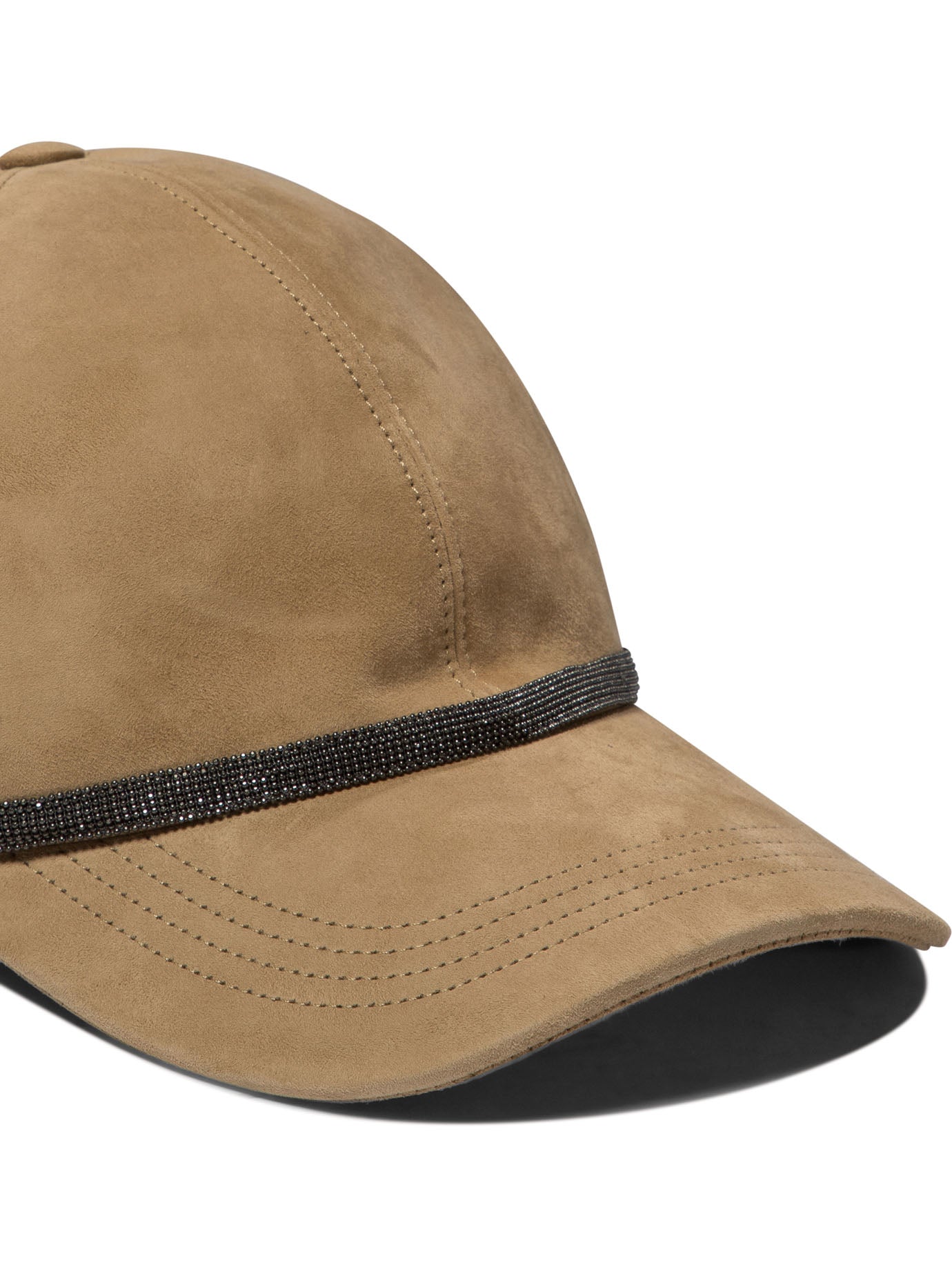 Brunello Cucinelli Suede Baseball Cap With Shiny Trim