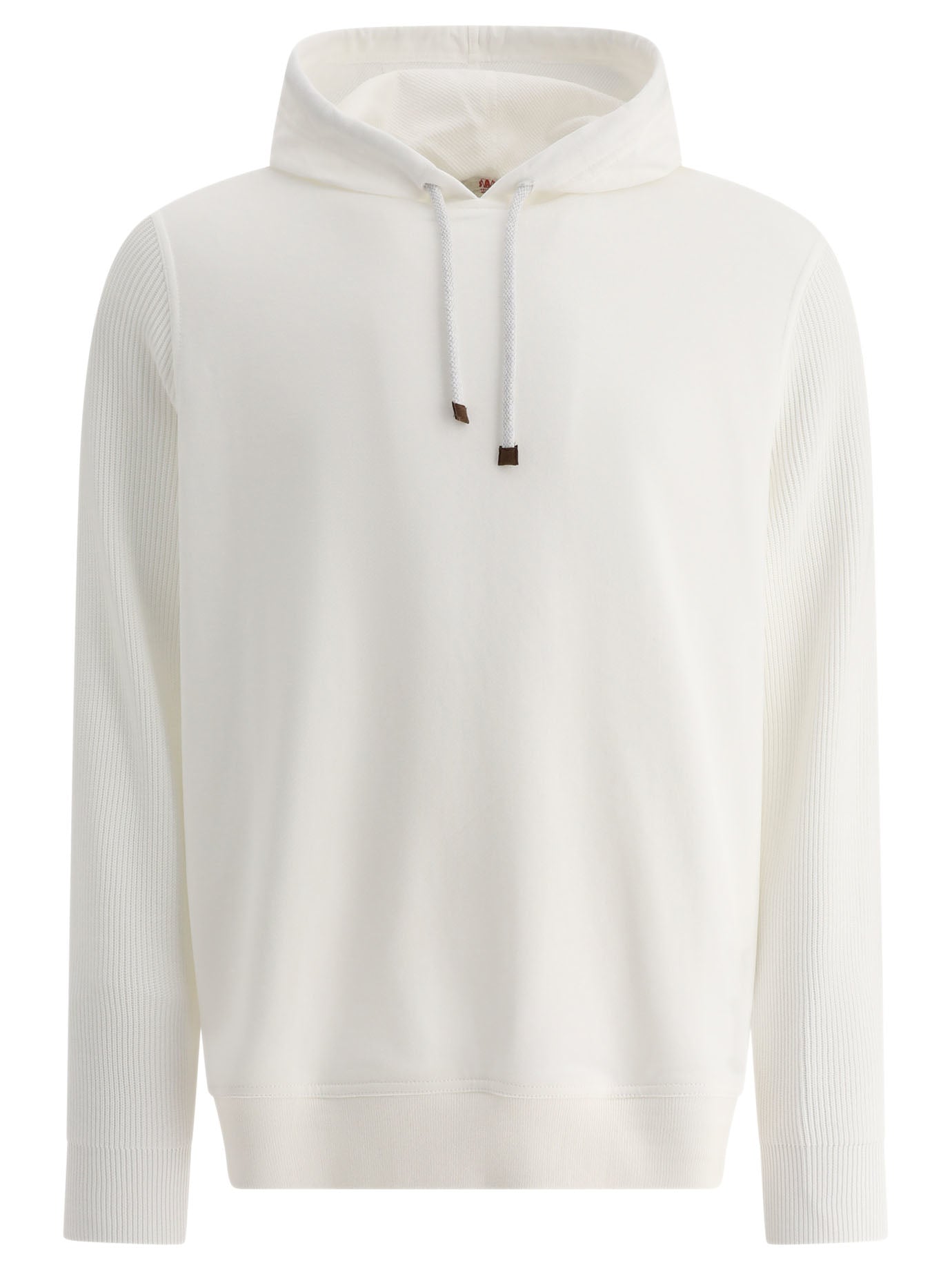 Brunello Cucinelli Hooded Sweatshirt With Cotton Rib Knit Sleeves