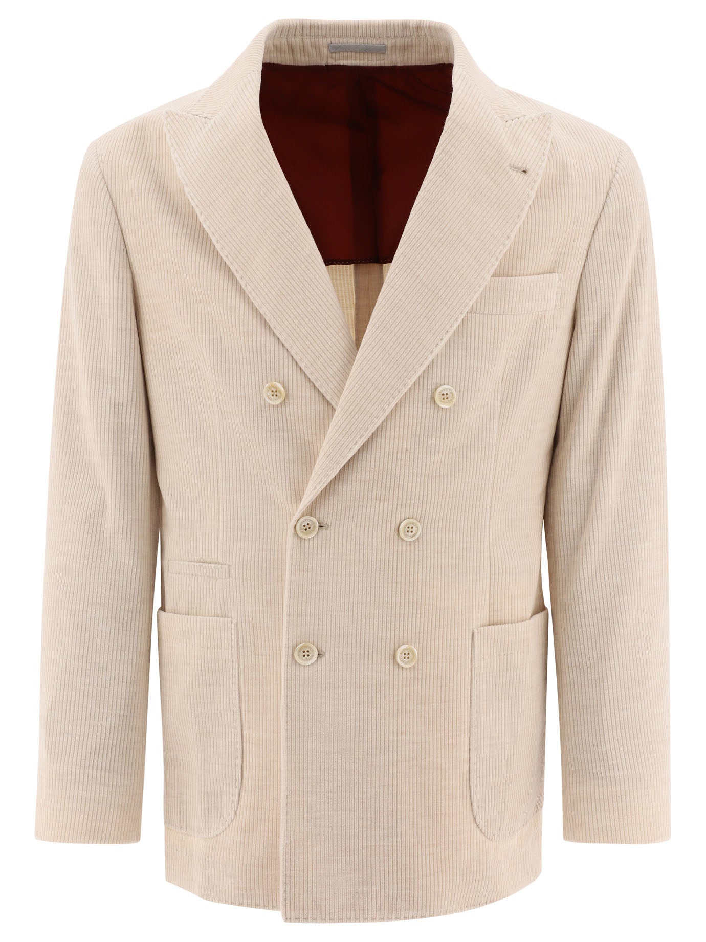 Brunello Cucinelli Corduroy Double-Breasted Deconstructed Blazer