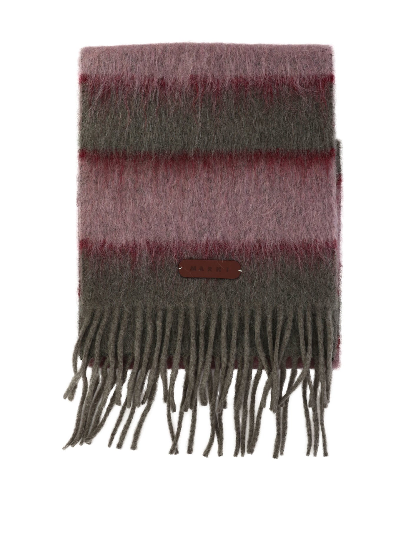 Marni Fringed And Striped Scarf