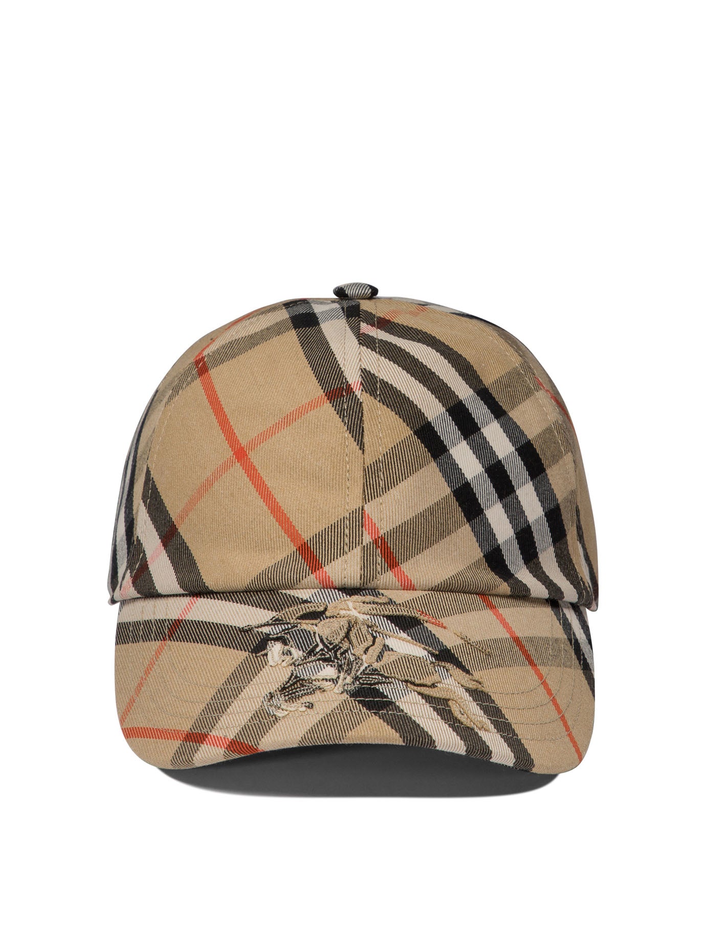 Burberry Check Cotton Blend Baseball Cap