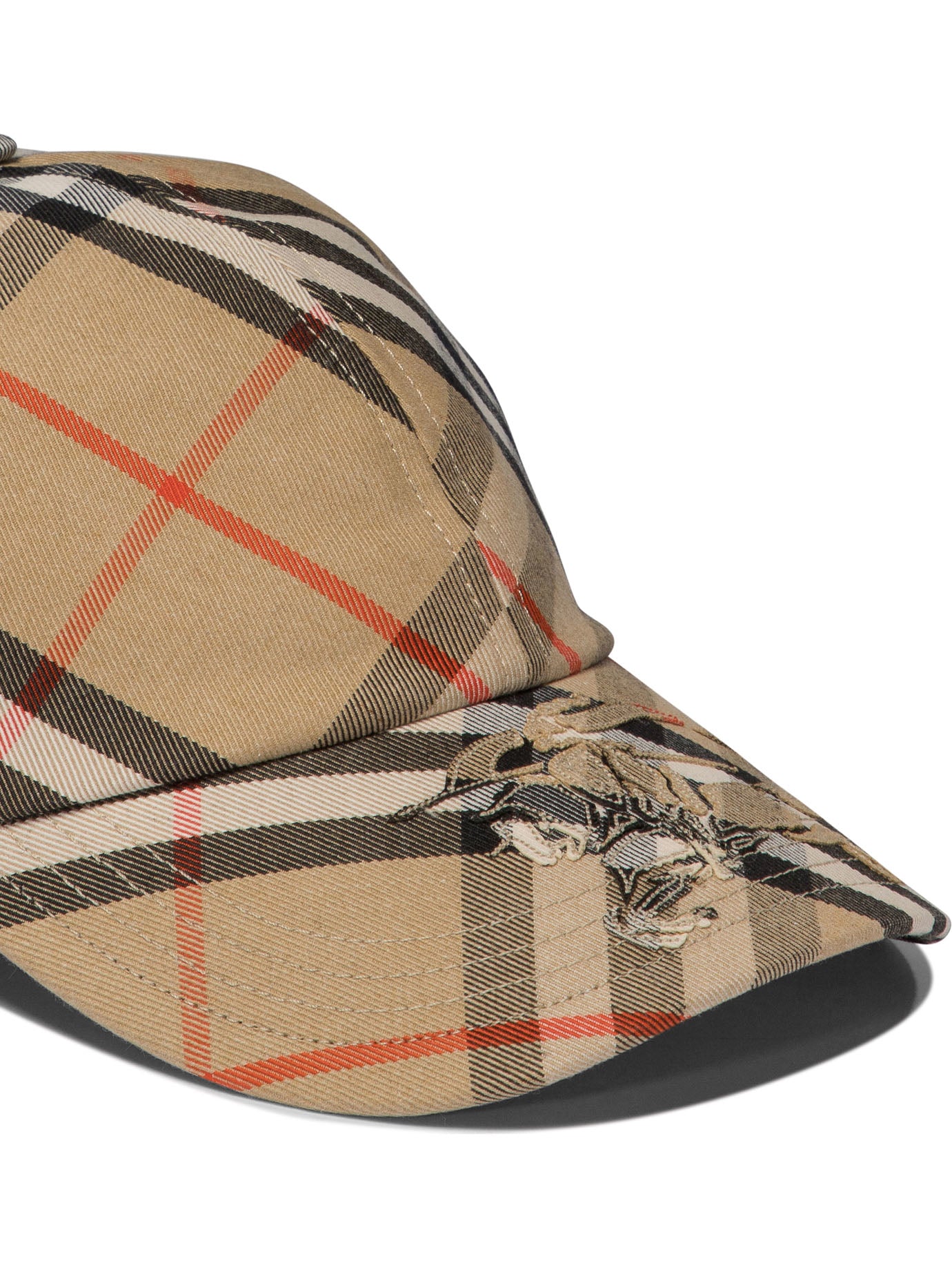 Burberry Check Cotton Blend Baseball Cap