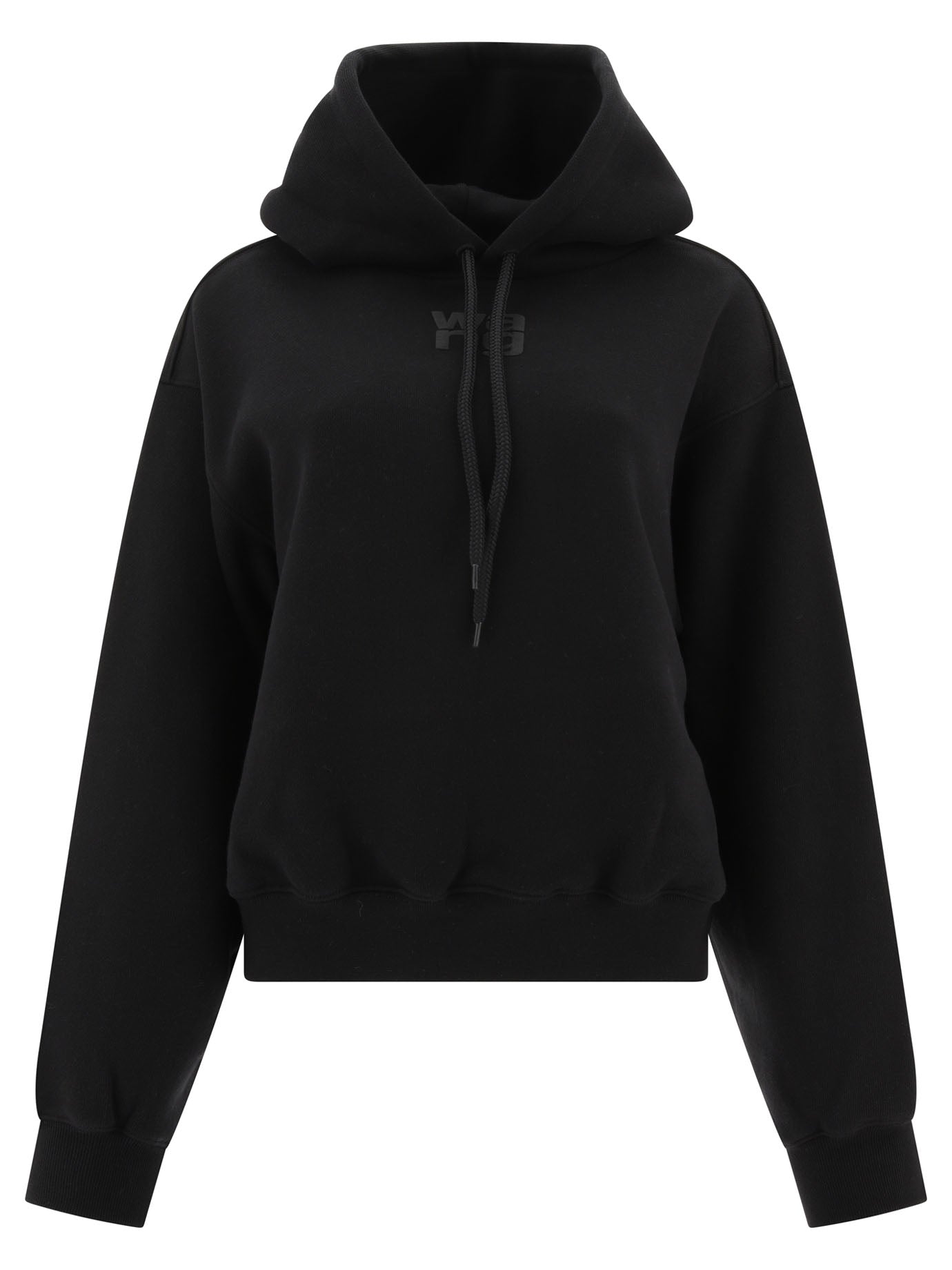 Alexander Wang Puff Logo Hoodie In Structured Terry