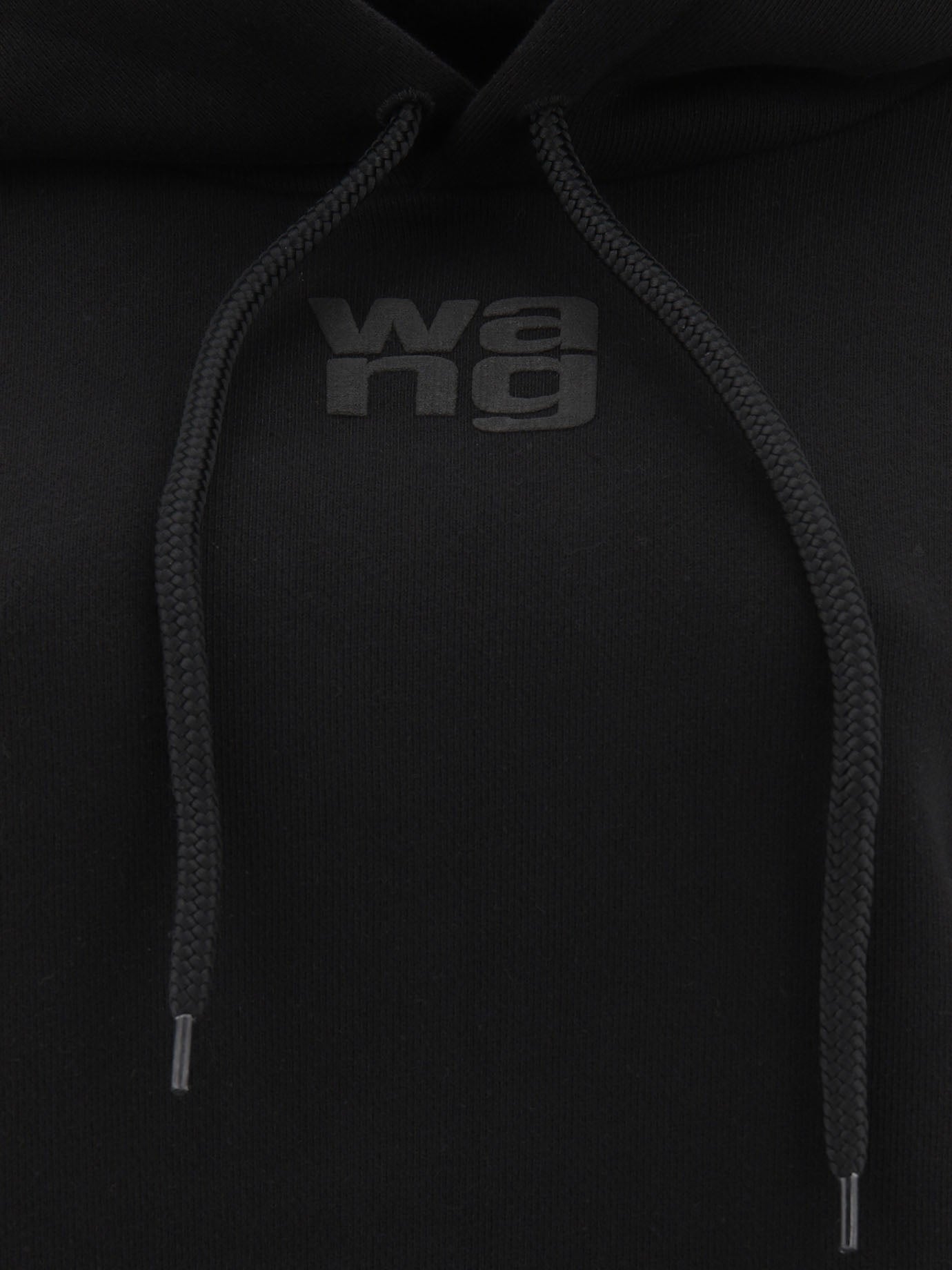 Alexander Wang Puff Logo Hoodie In Structured Terry