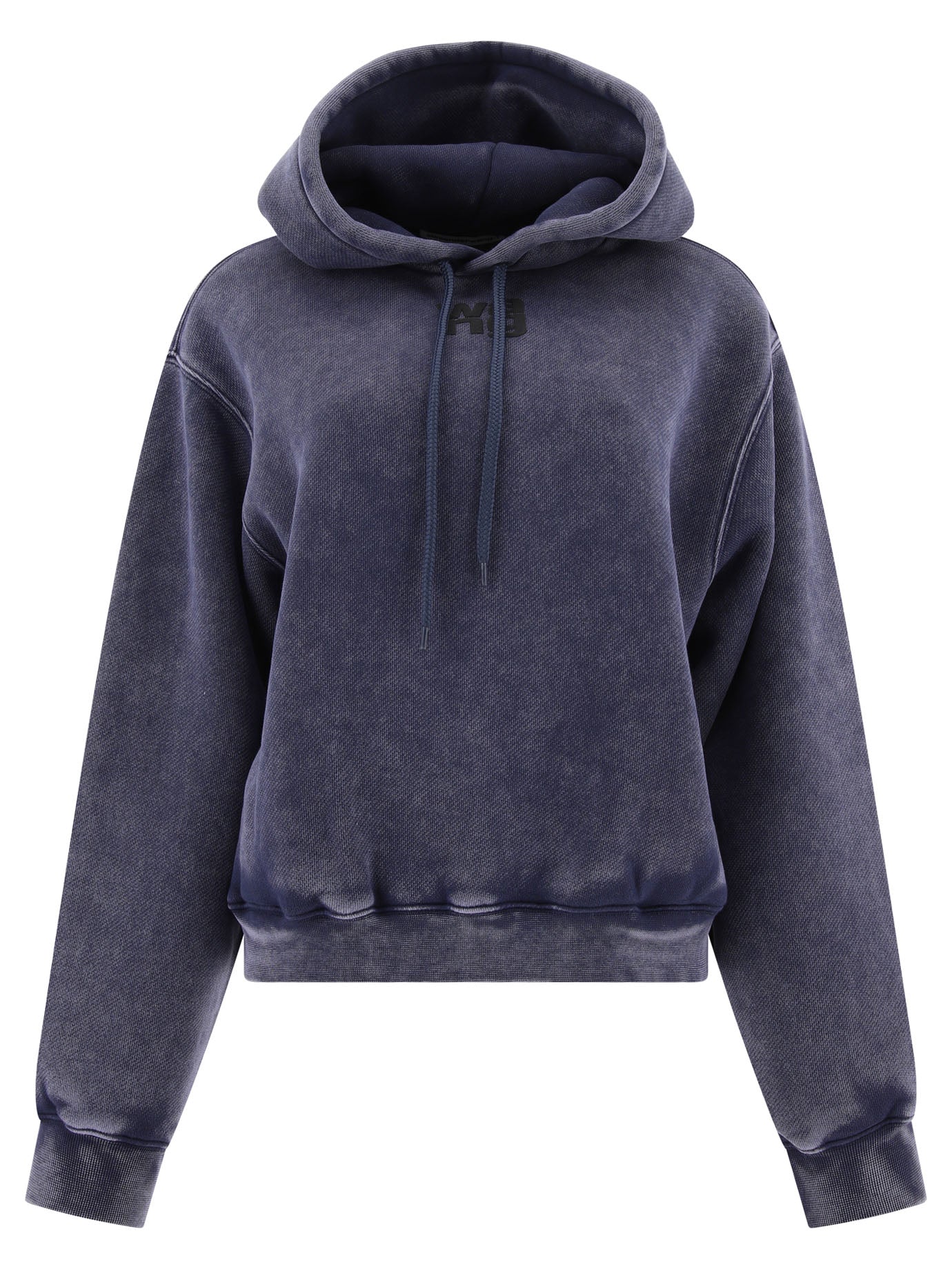 Alexander Wang Puff Logo Hoodie In Structured Terry