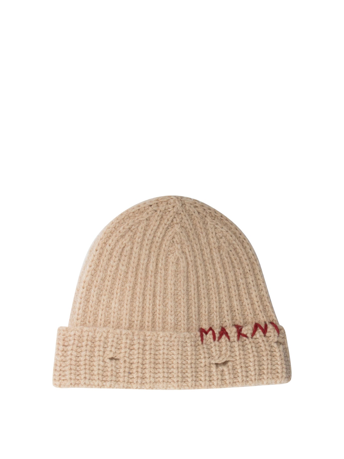 Marni Shetland Wool Beanie With Marni Mending