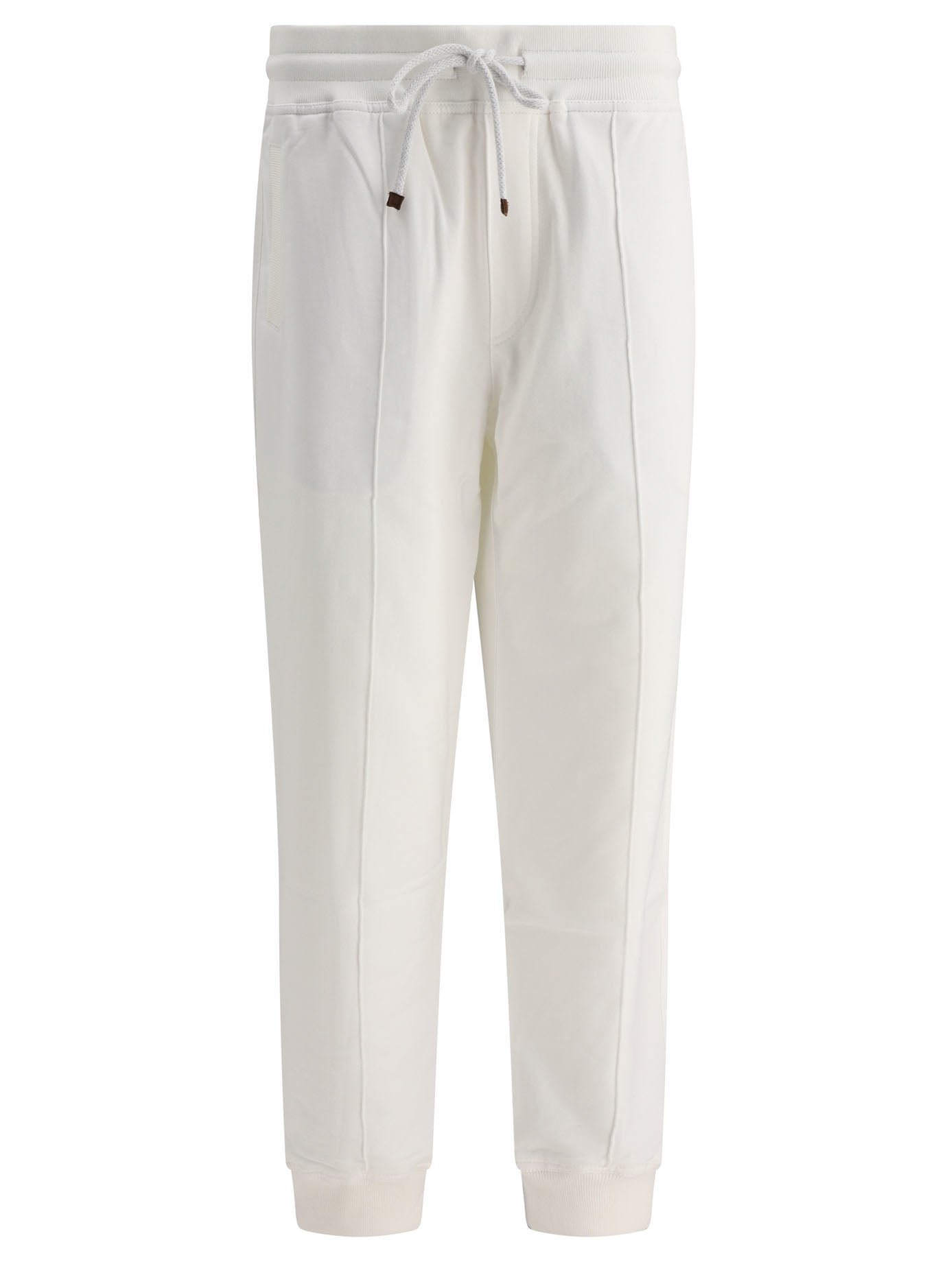 Brunello Cucinelli Joggers With Crête Detail And Elasticated Cuffs