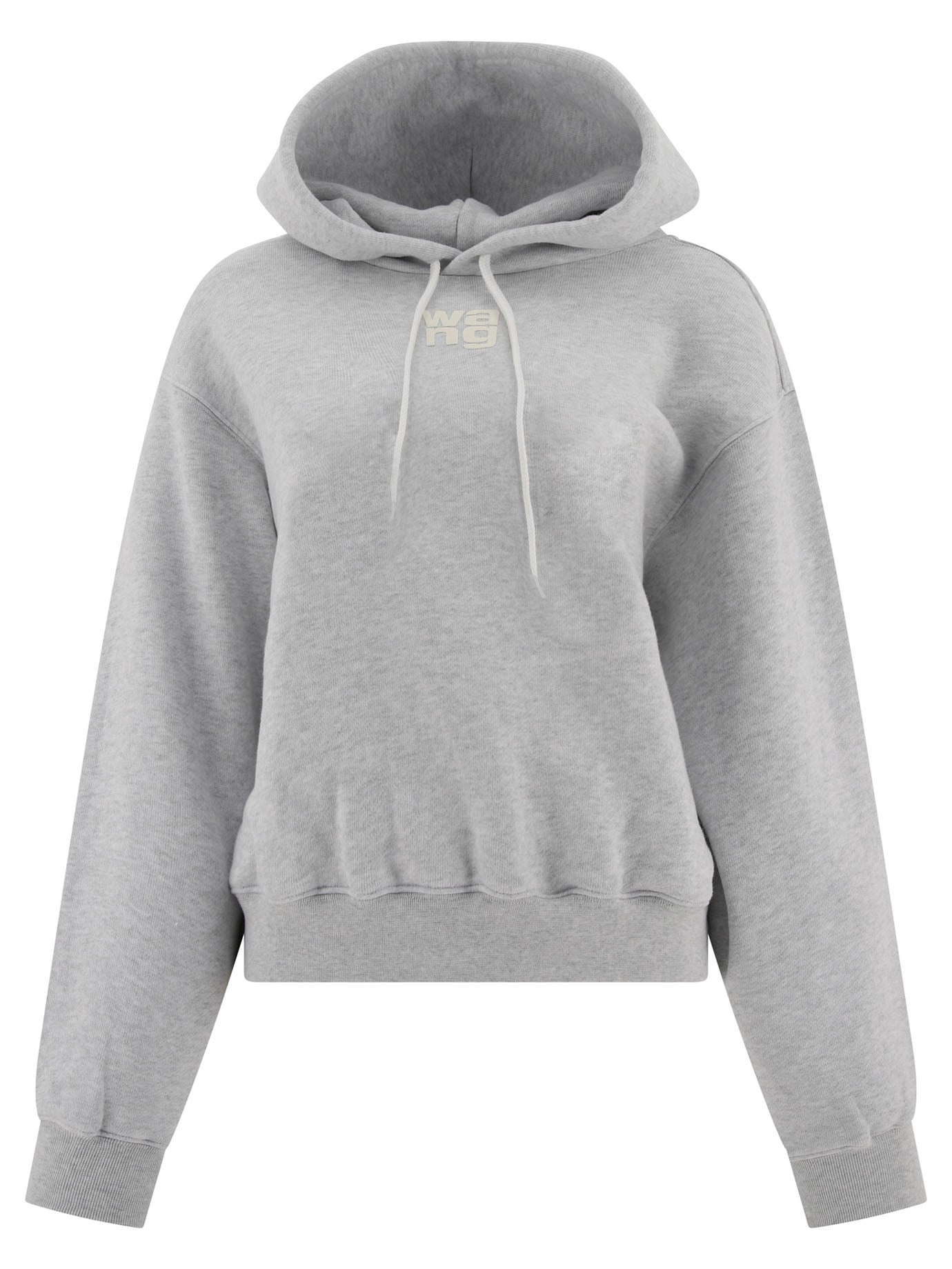 Alexander Wang Puff Logo Hoodie In Structured Terry