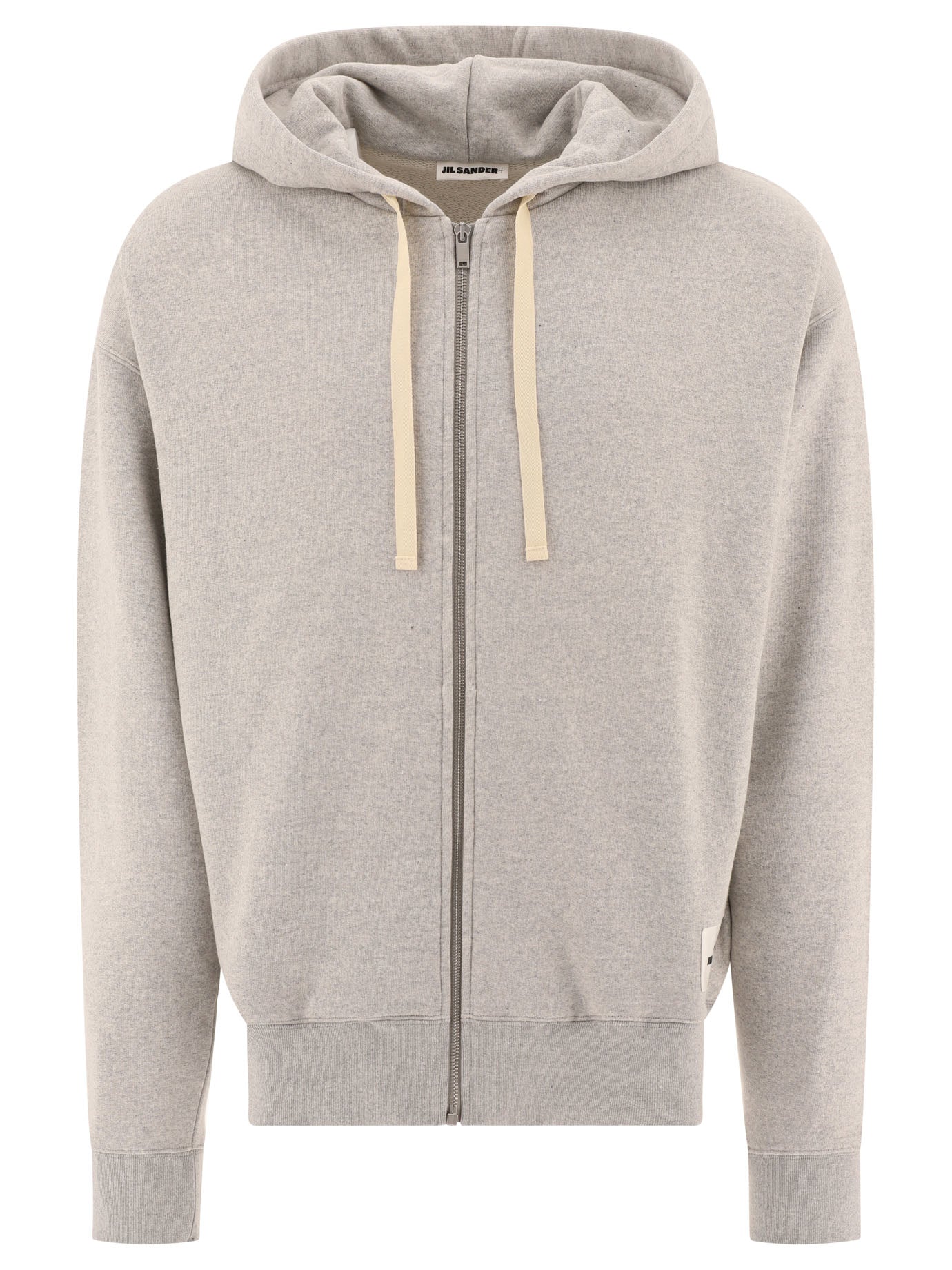 Jil Sander Zippered Hoodie With Logo Patch