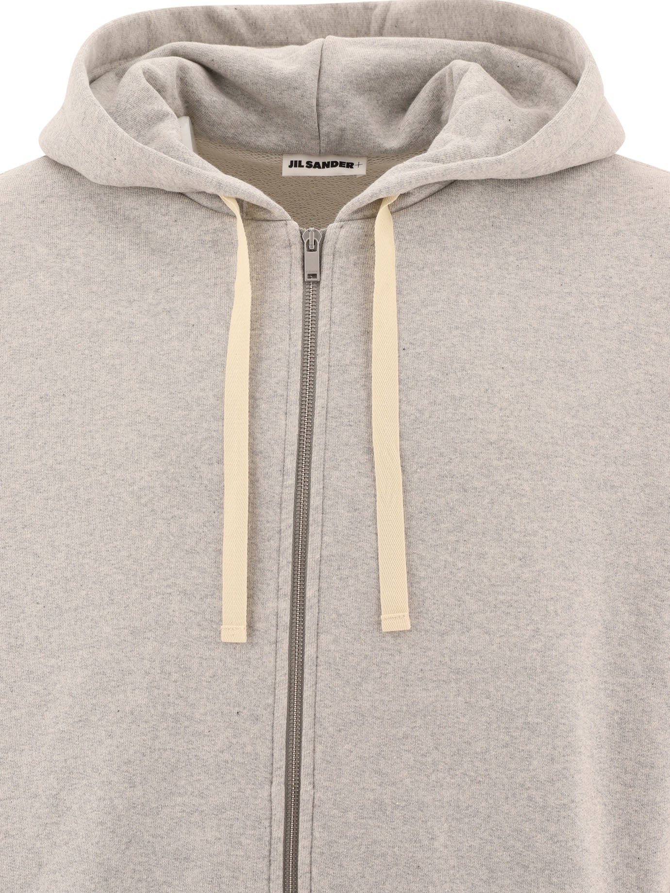 Jil Sander Zippered Hoodie With Logo Patch