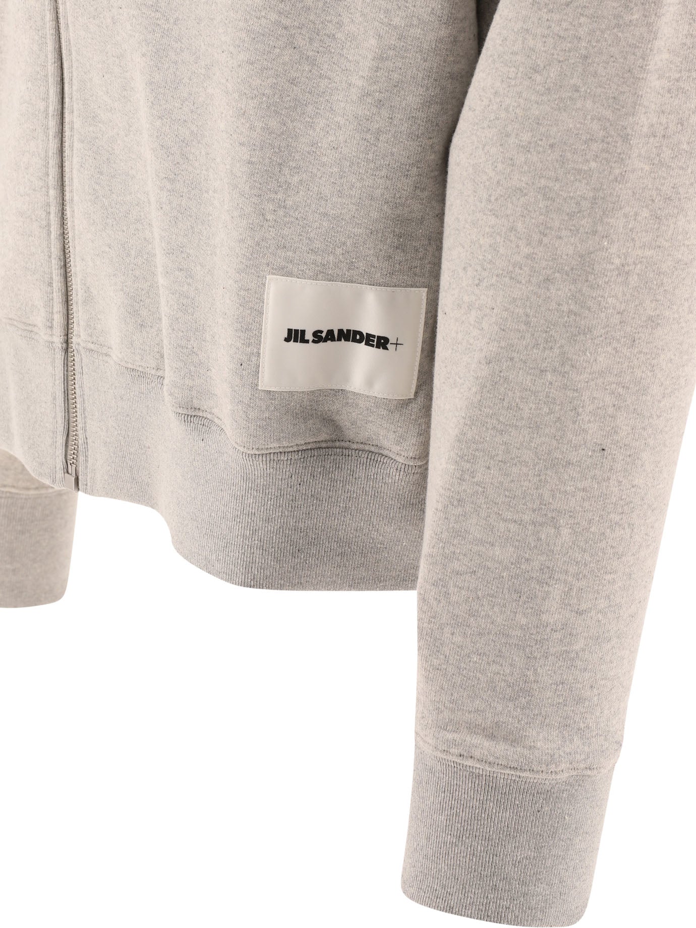 Jil Sander Zippered Hoodie With Logo Patch