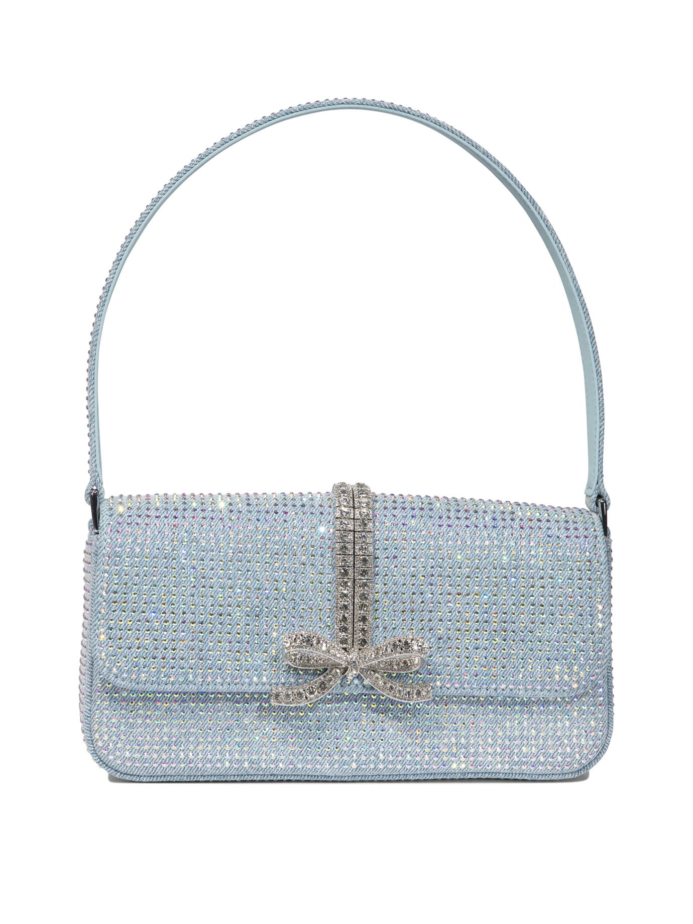 Self-portrait Rhinestone Denim Shoulder Bag