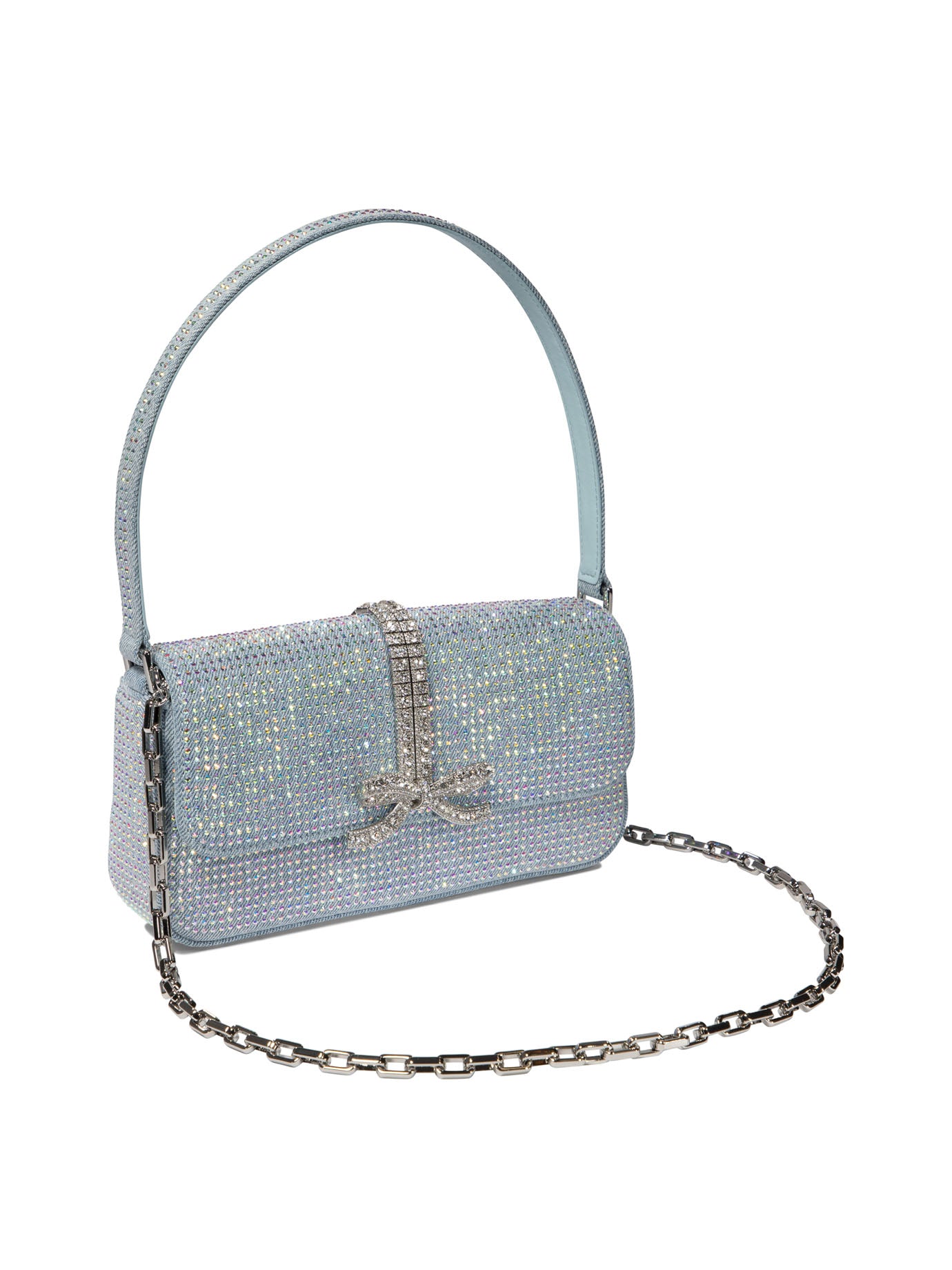 Self-portrait Rhinestone Denim Shoulder Bag