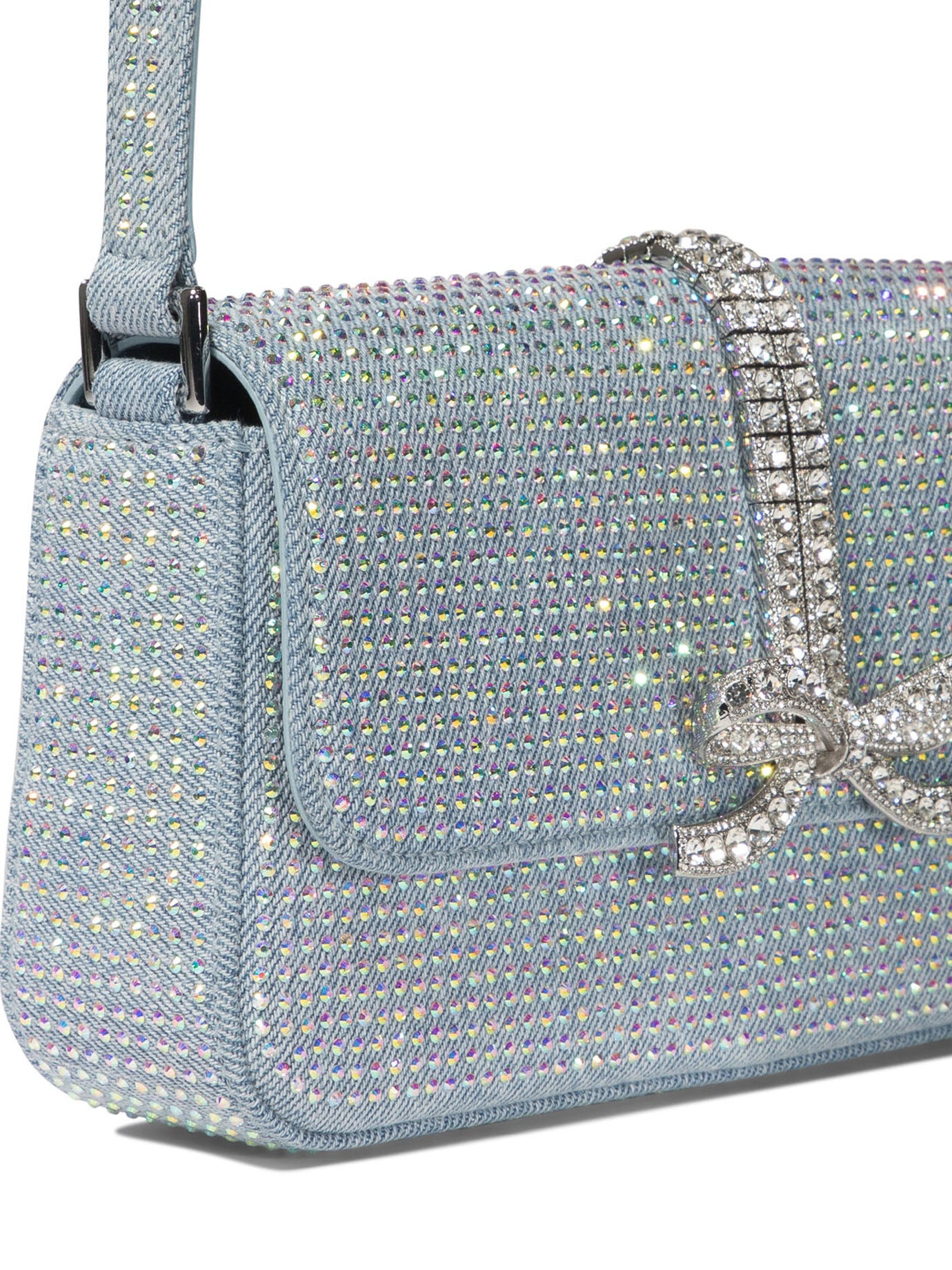 Self-portrait Rhinestone Denim Shoulder Bag