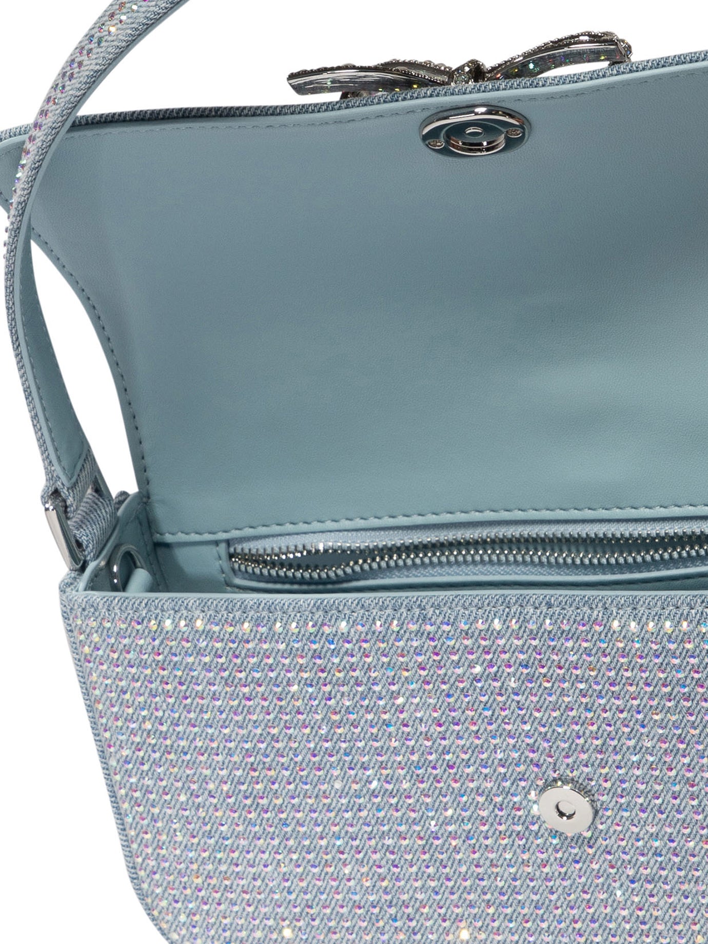 Self-portrait Rhinestone Denim Shoulder Bag