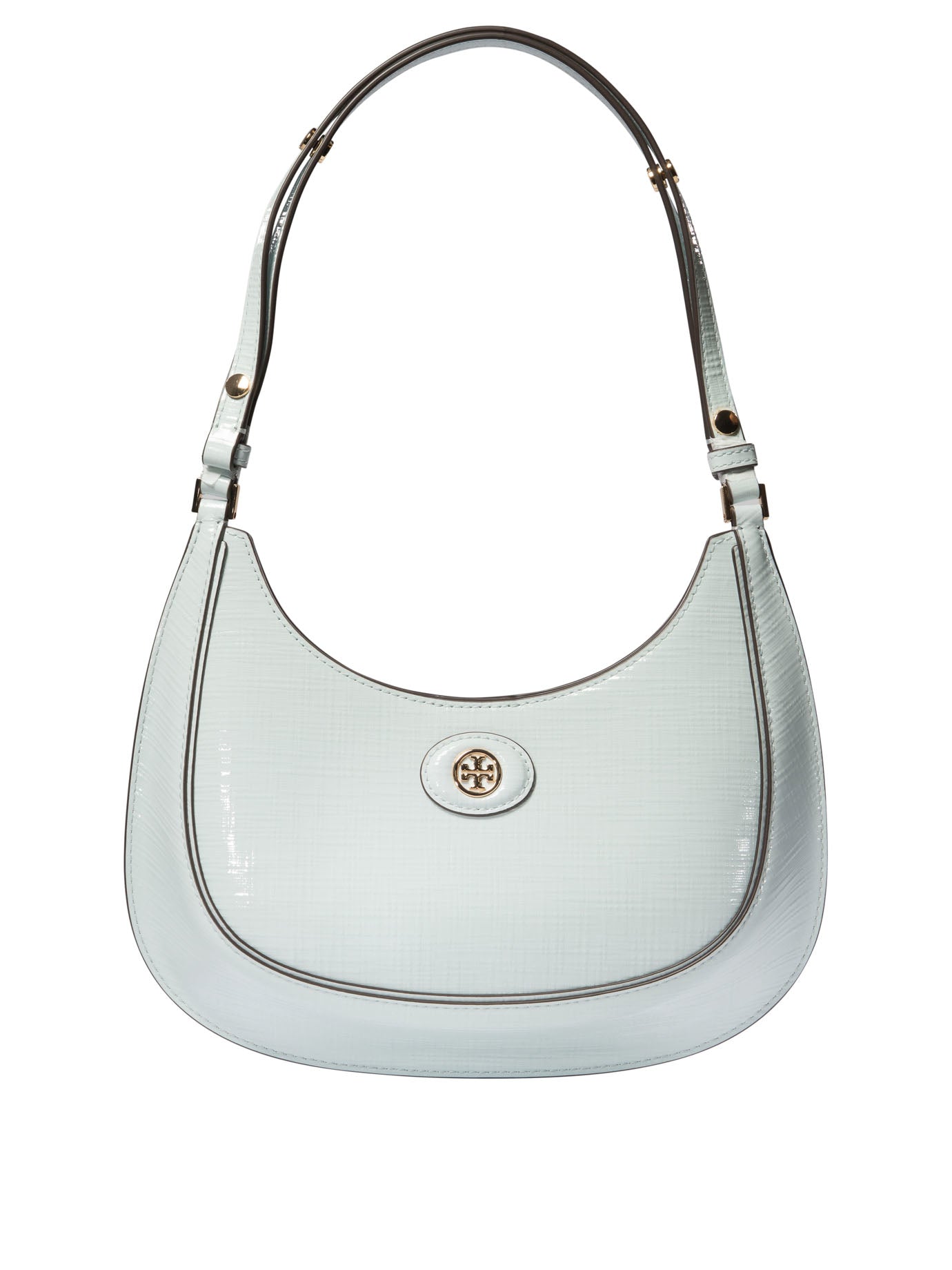 Tory Burch Robinson Crosshatched Crescent Shoulder Bag