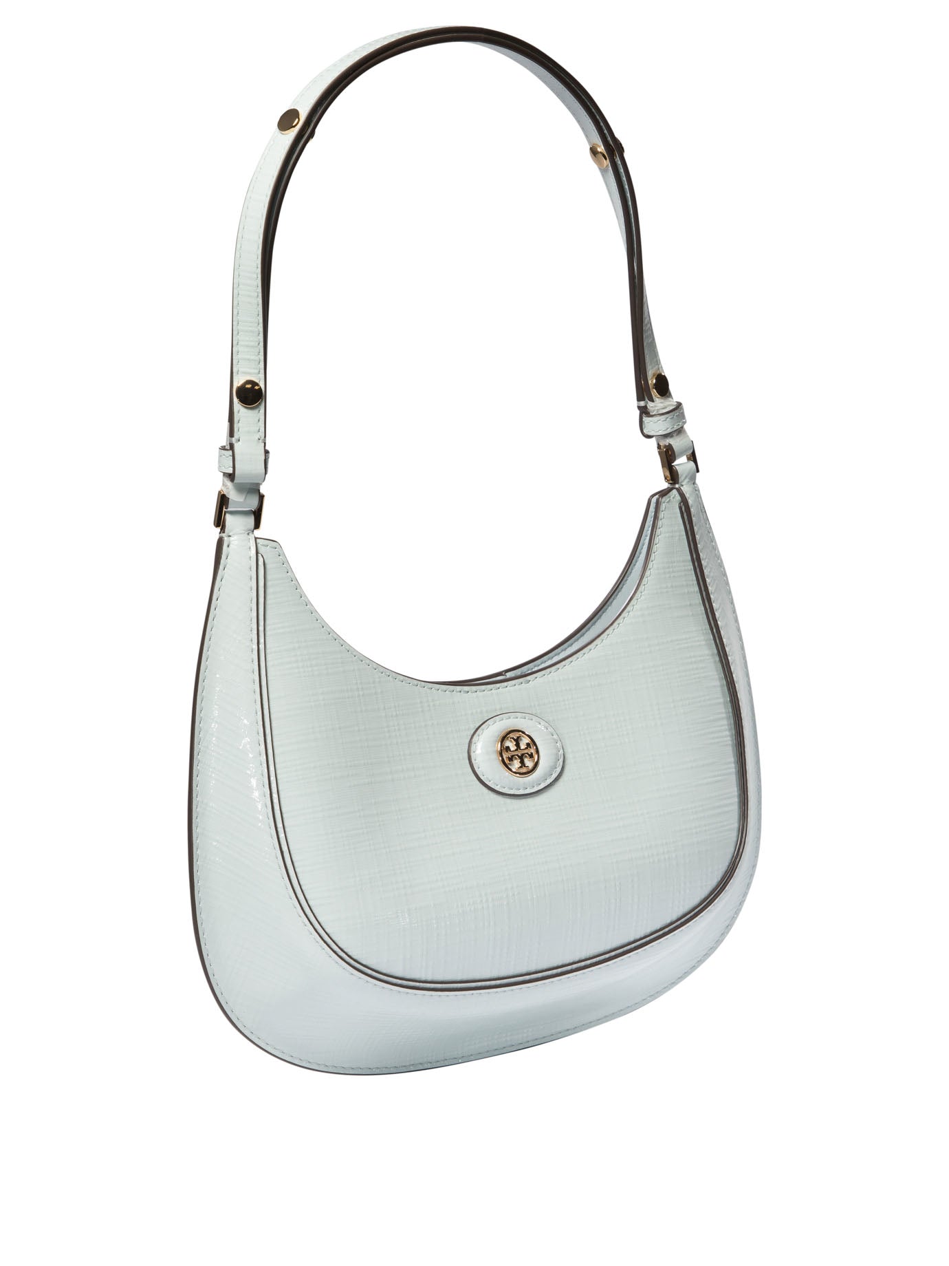 Tory Burch Robinson Crosshatched Crescent Shoulder Bag