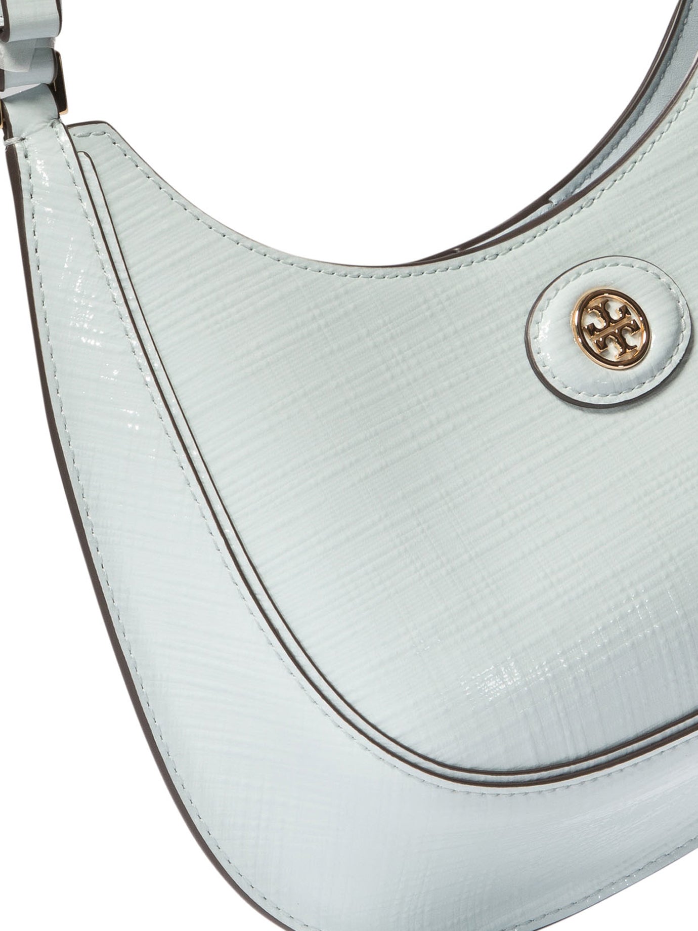 Tory Burch Robinson Crosshatched Crescent Shoulder Bag