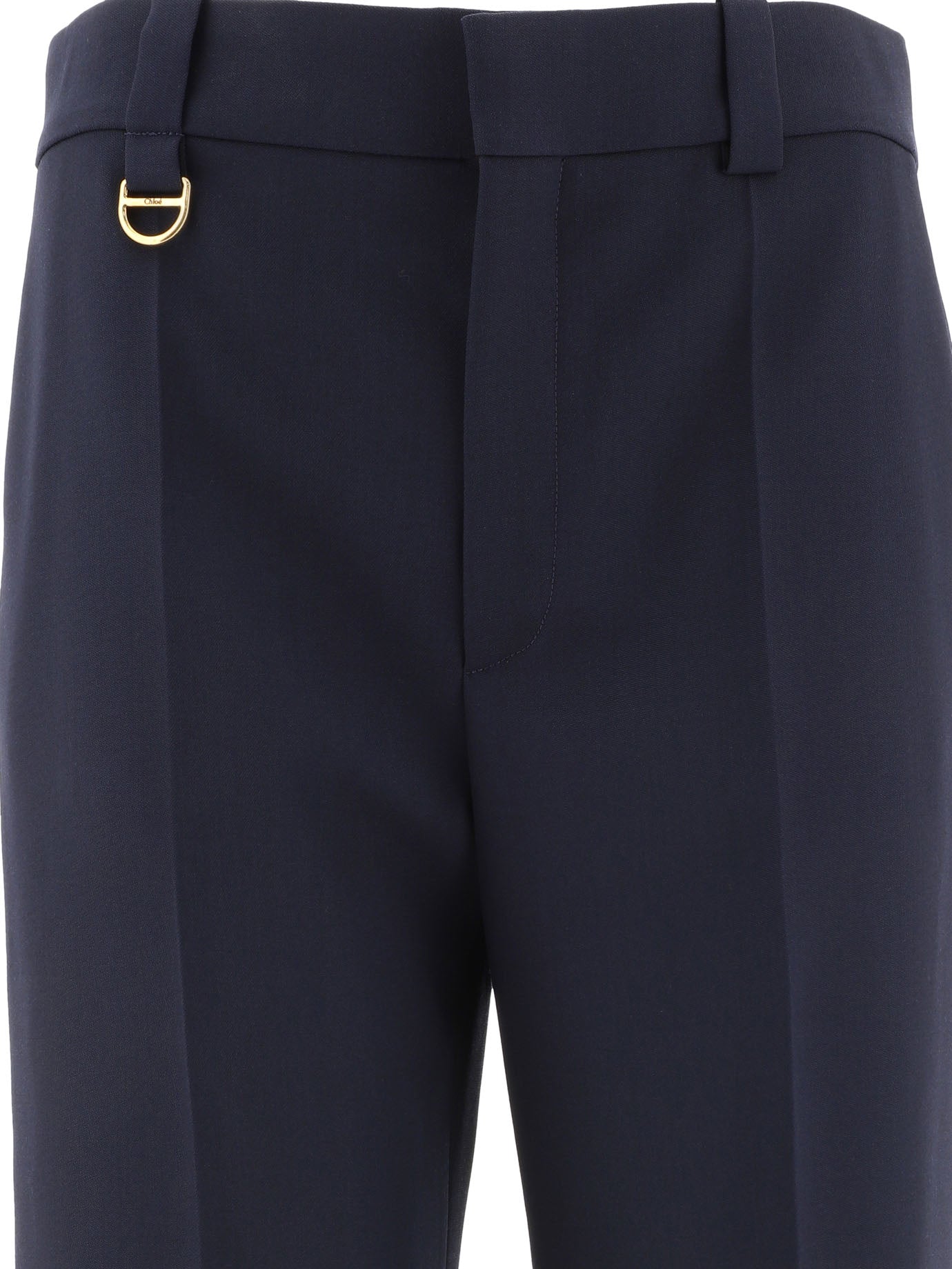 Chloé Tailored Trousers In Wool Grain De Poudre