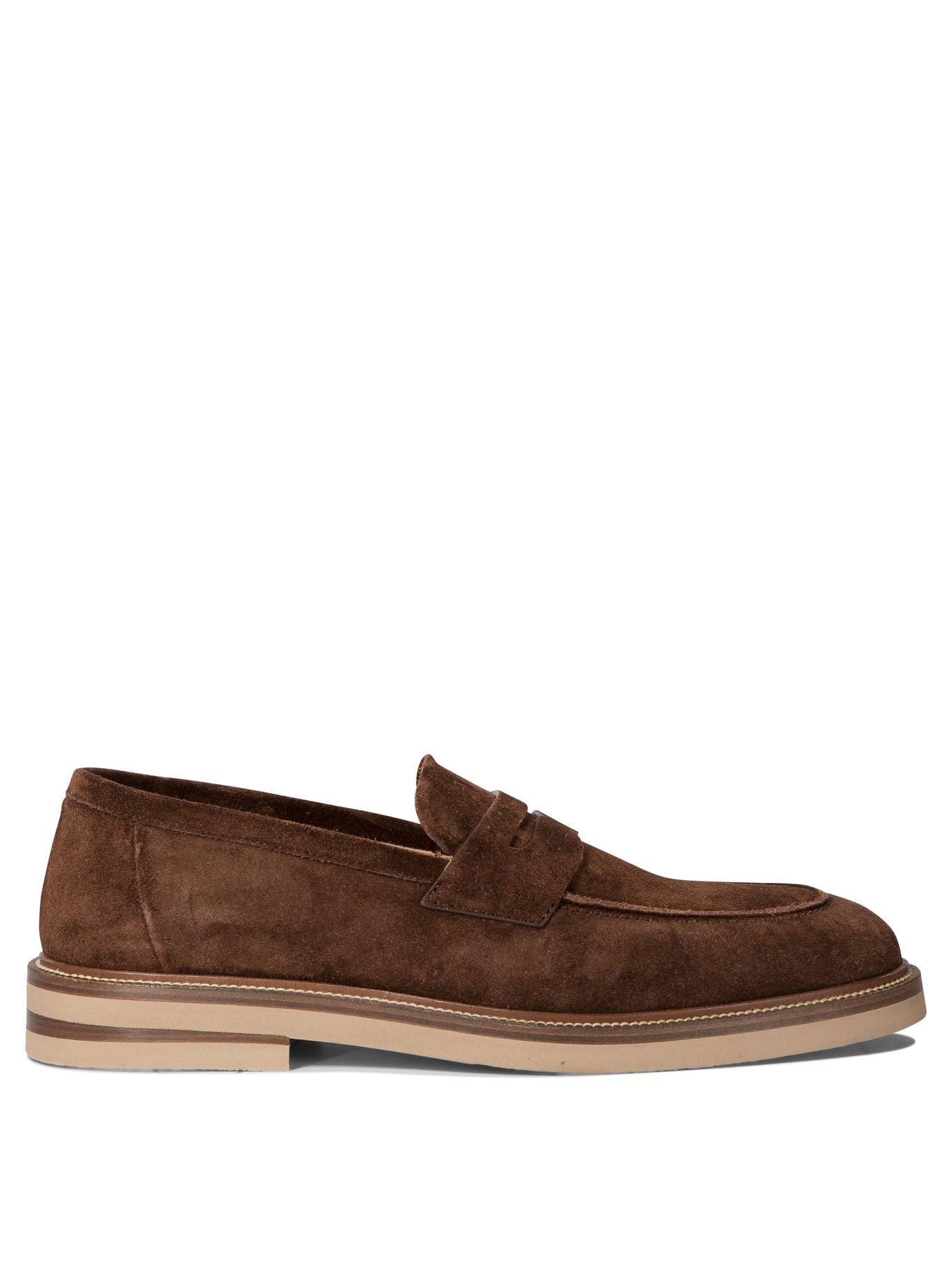 Brunello Cucinelli Suede Penny Loafers