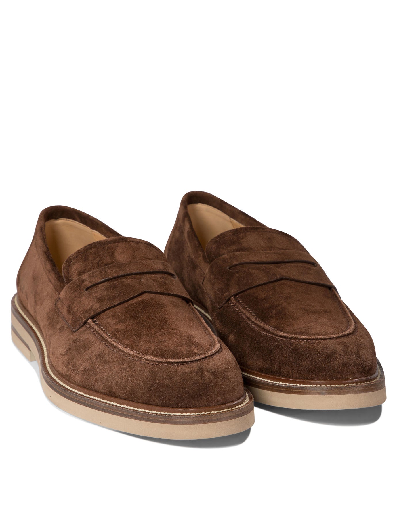 Brunello Cucinelli Suede Penny Loafers