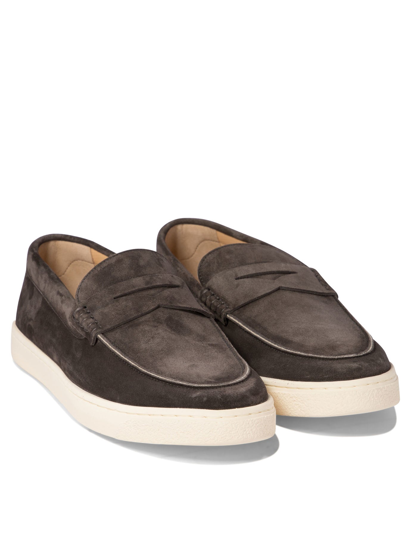 Brunello Cucinelli Suede Loafers With Natural Rubber Sole