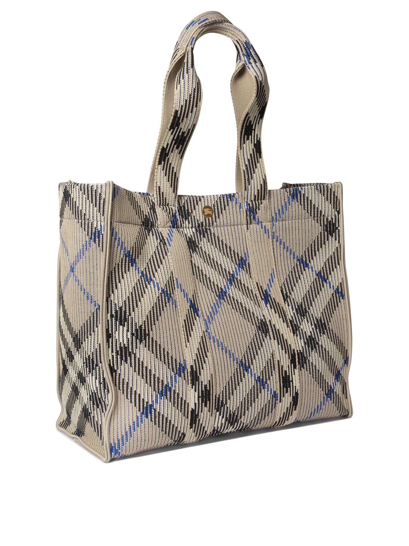 Burberry Knitted Check Tote Bag