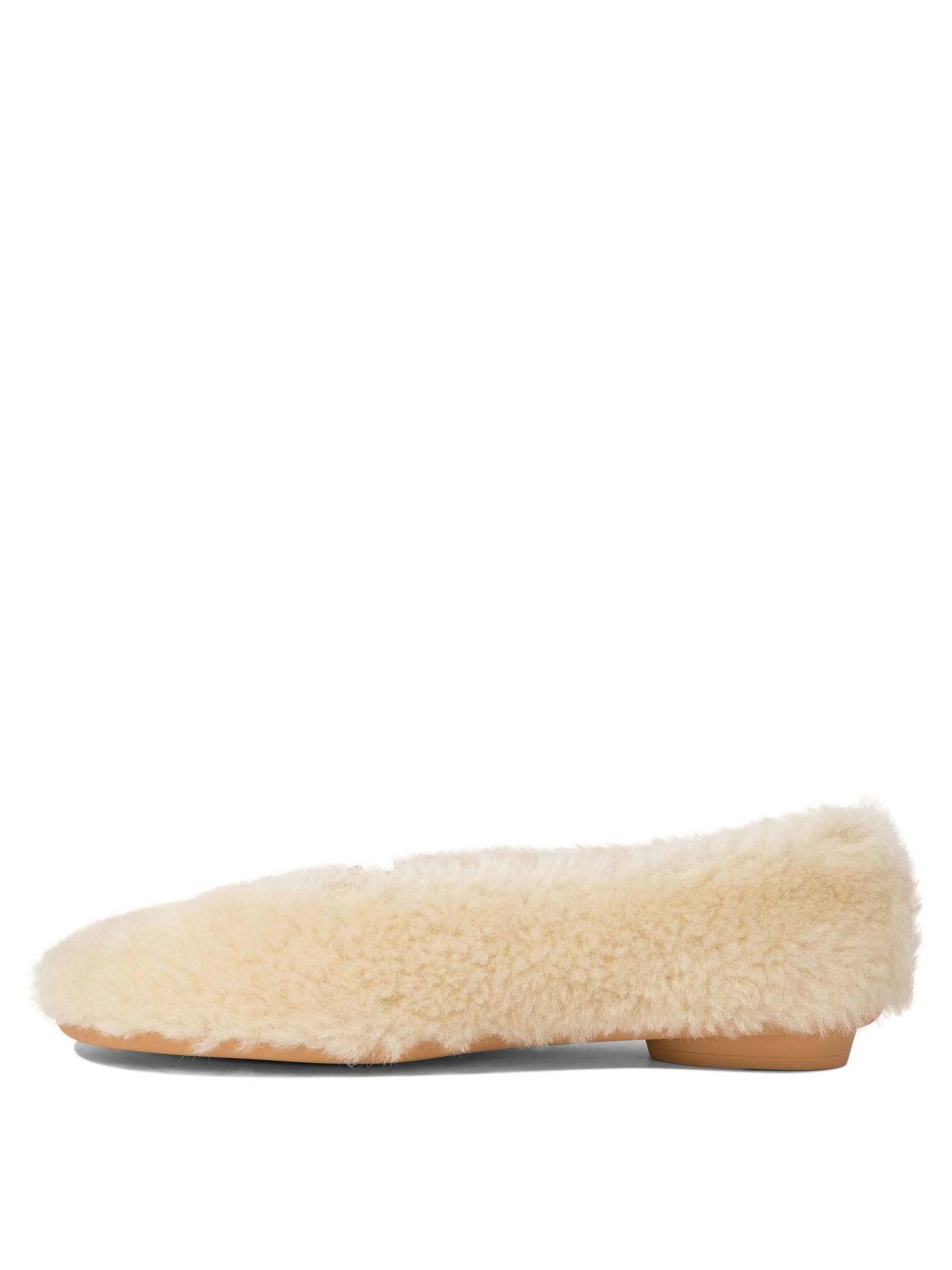 Ferragamo Noella Fur Shearling Ballet Flats