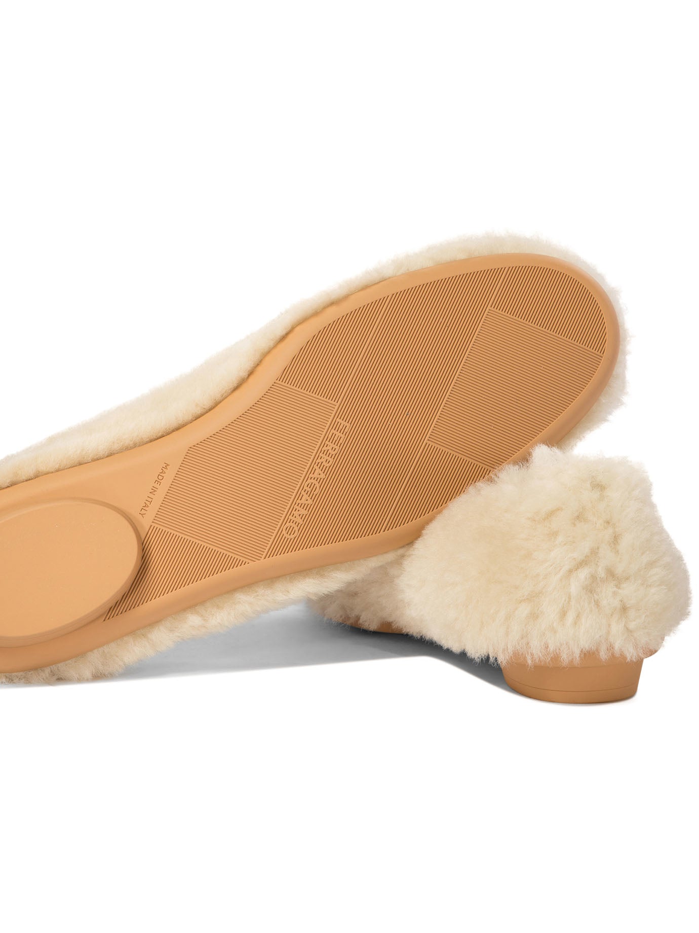 Ferragamo Noella Fur Shearling Ballet Flats