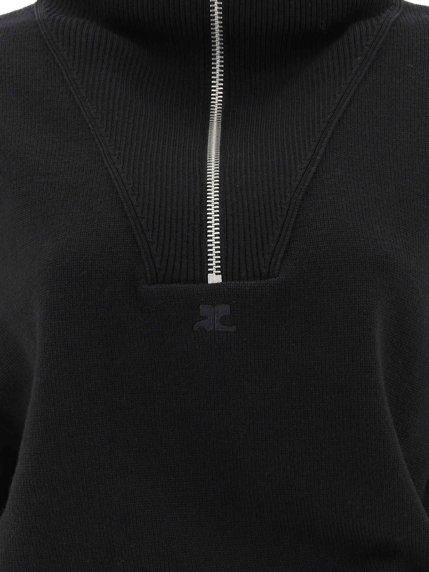 Courrèges Trucker Half-Zip Sweater