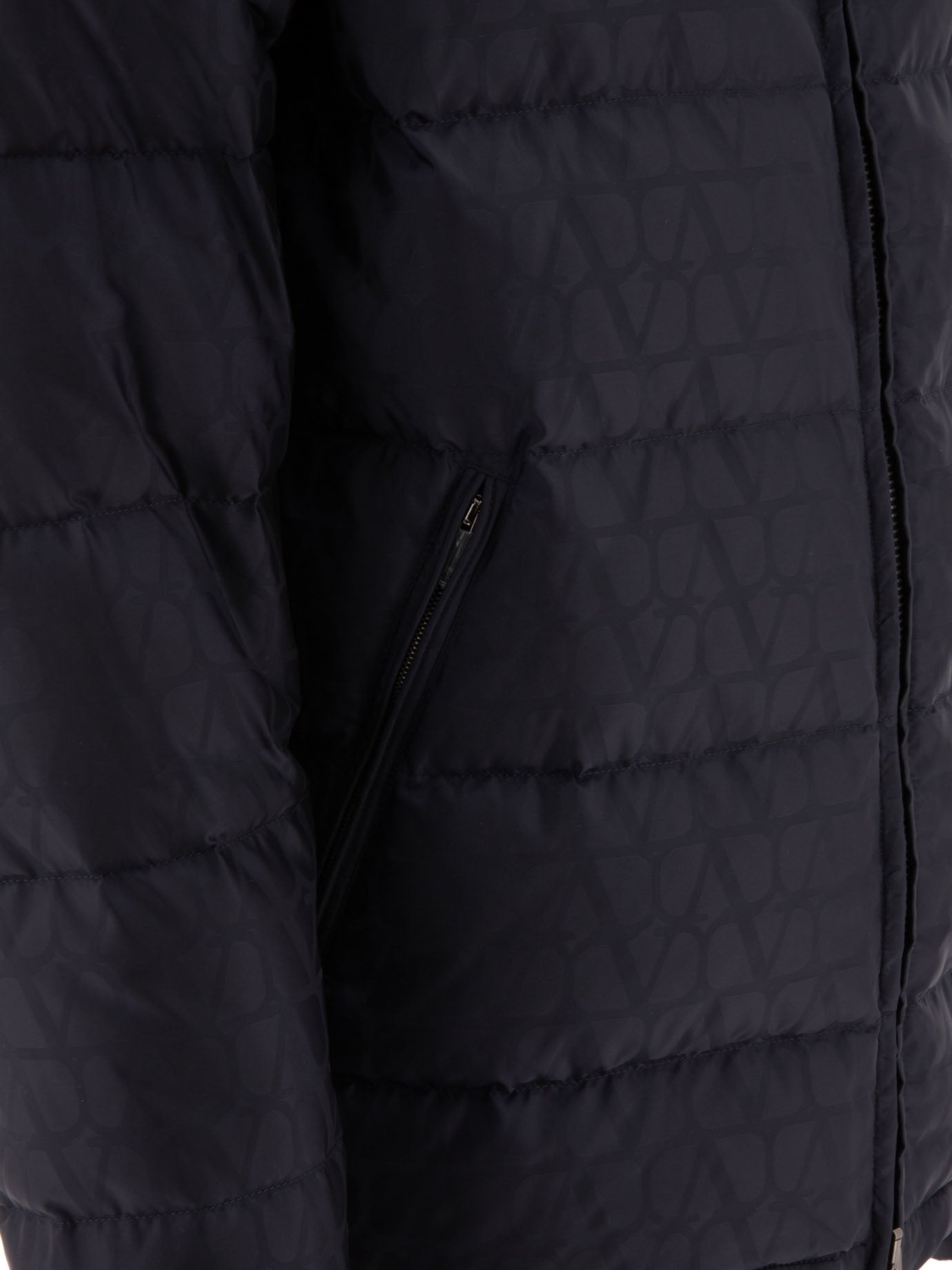 Valentino Down Jacket With Toile Iconographe Motif