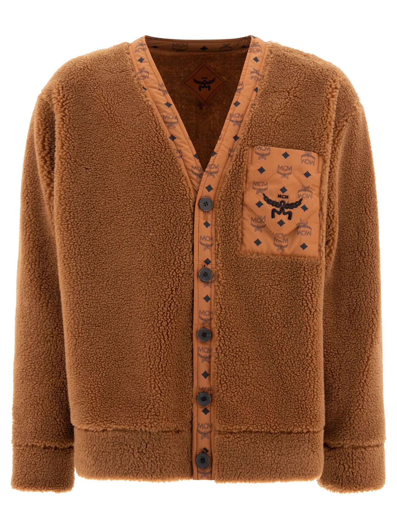 Mcm Monogram Cardigan-Style Fleece Jacket