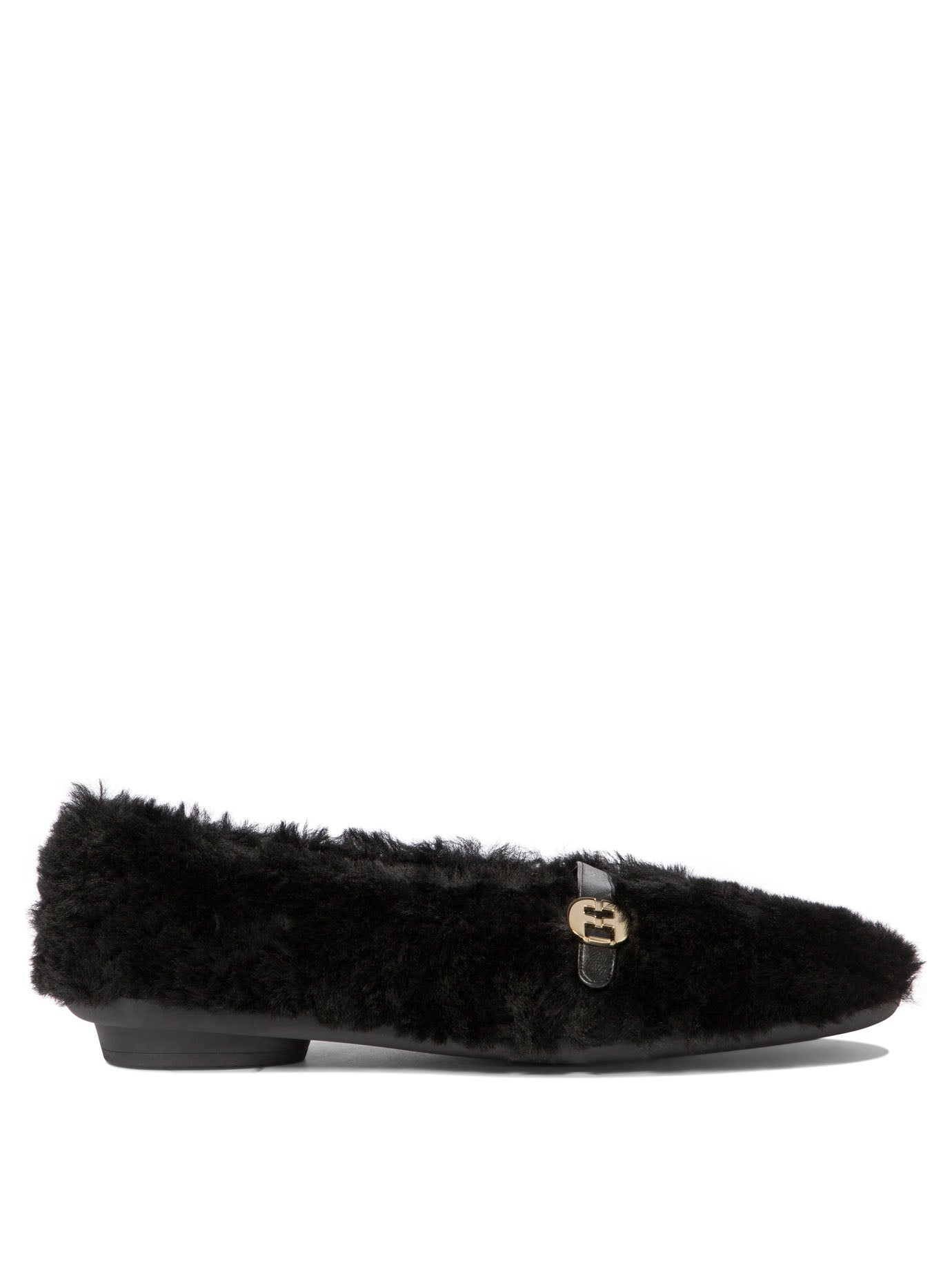 Ferragamo Noella Fur Shearling Ballet Flats